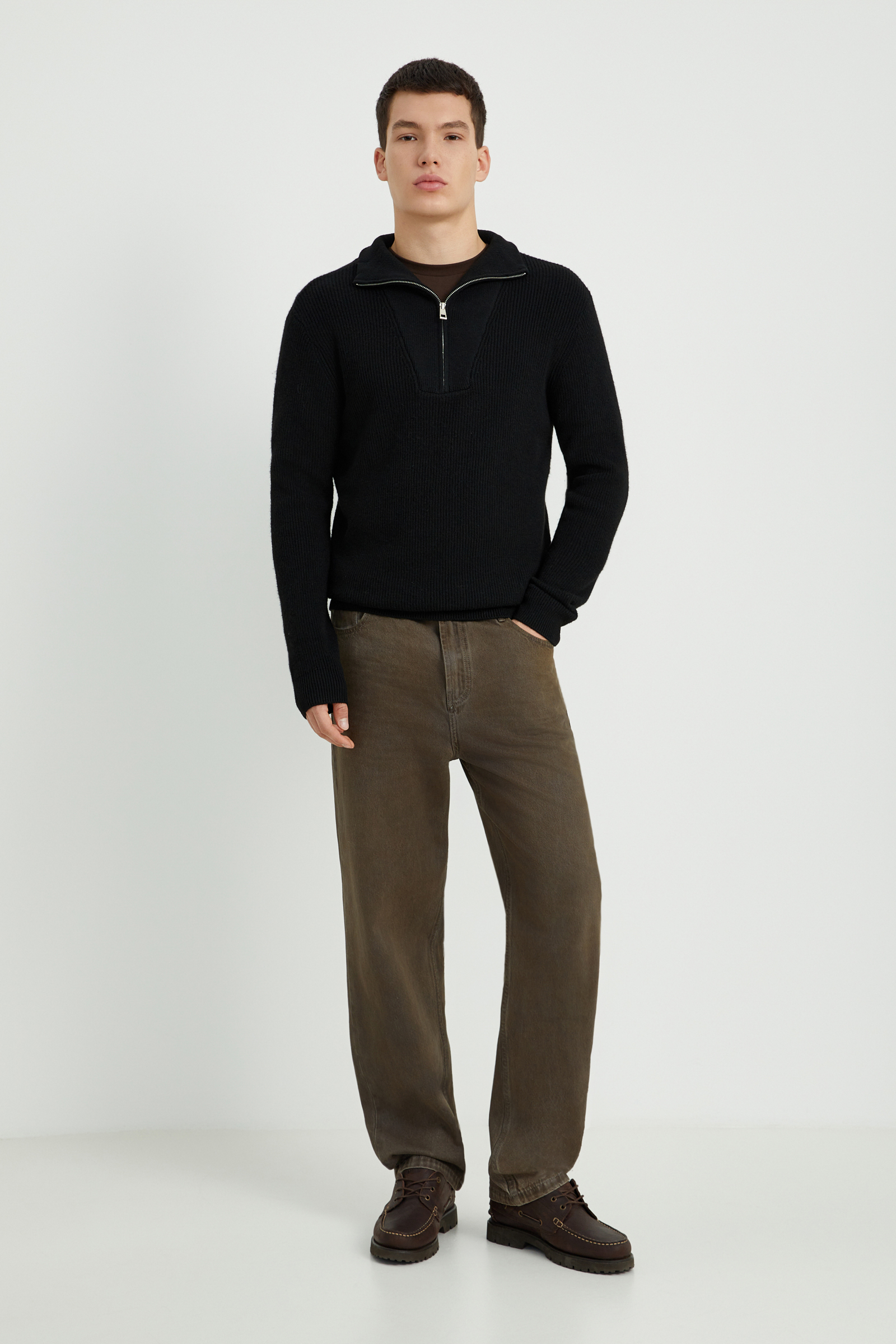 Джемпер на молнии с воротником-стойкой, 200 black, Джемпер на молнии с воротником-стойкой 
Джемпер на молнии с воротником-стойкой, 200 black, Джемпер на молнии с воротником-стойкой