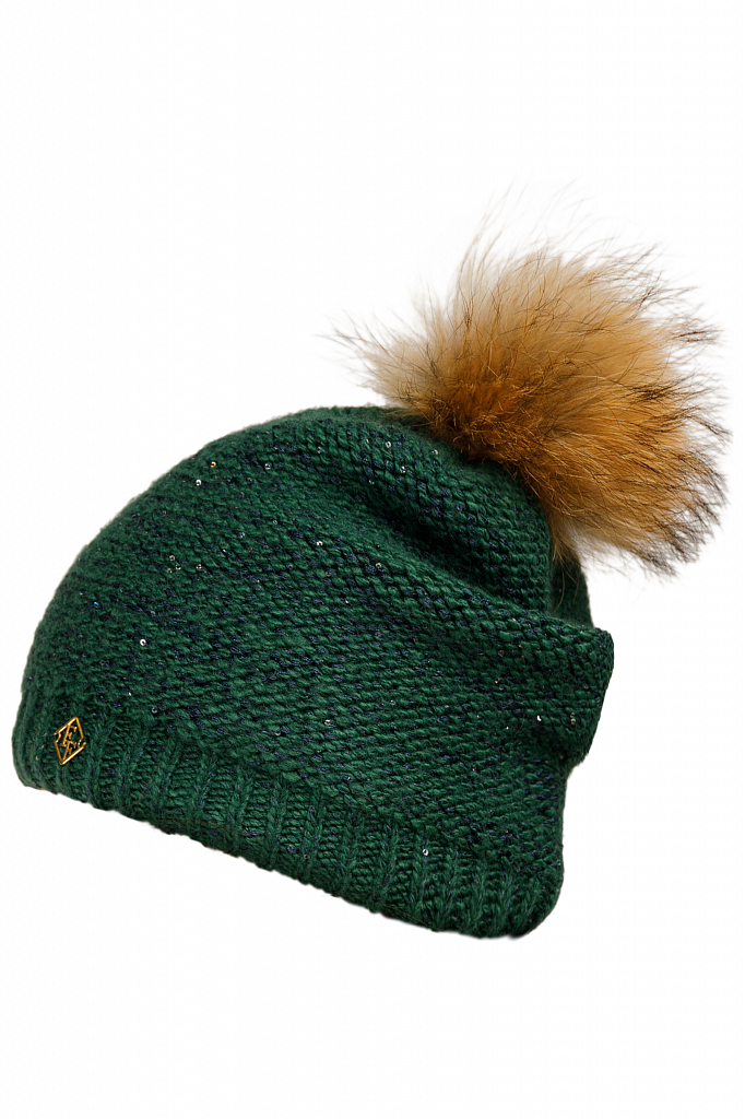 шапка женская Finn-Flare темно-зеленого цвета