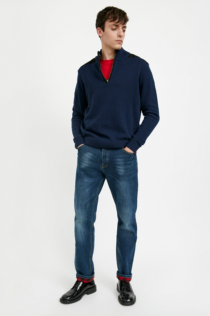джинсы мужские Finn-Flare темно-синего цвета