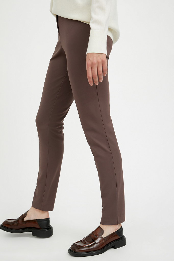 

базовые зауженные женские брюки на средней посадке, Черный, базовые зауженные женские брюки на средней посадке