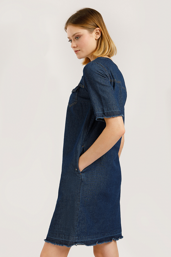 

платье джинсовое женское, Темно-синий, платье джинсовое женское