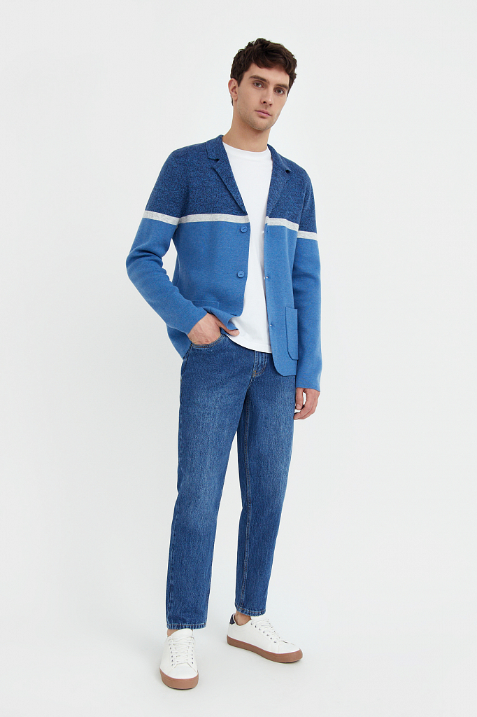 

Кардиган мужской, Серо-голубой, Кардиган мужской