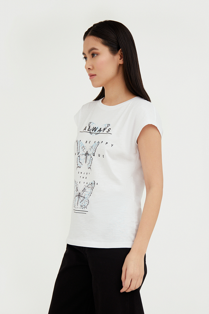 футболка женская Finn-Flare белый B21-11021 