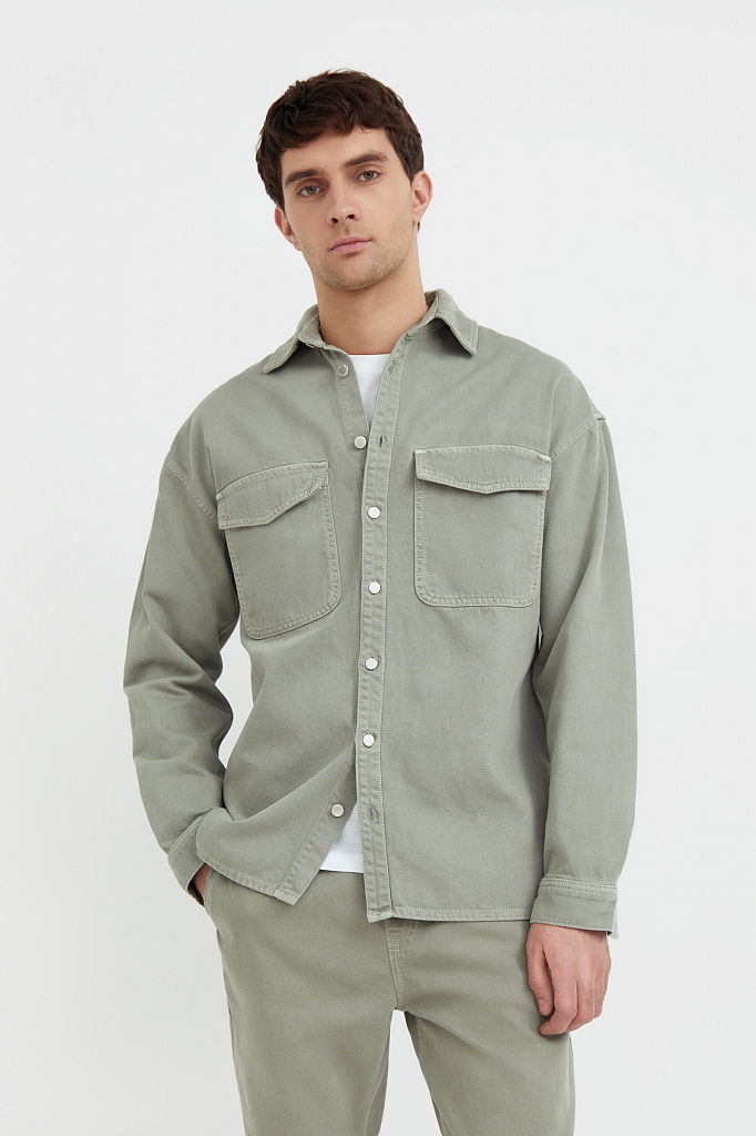 куртка мужская Finn-Flare серо-зеленого цвета