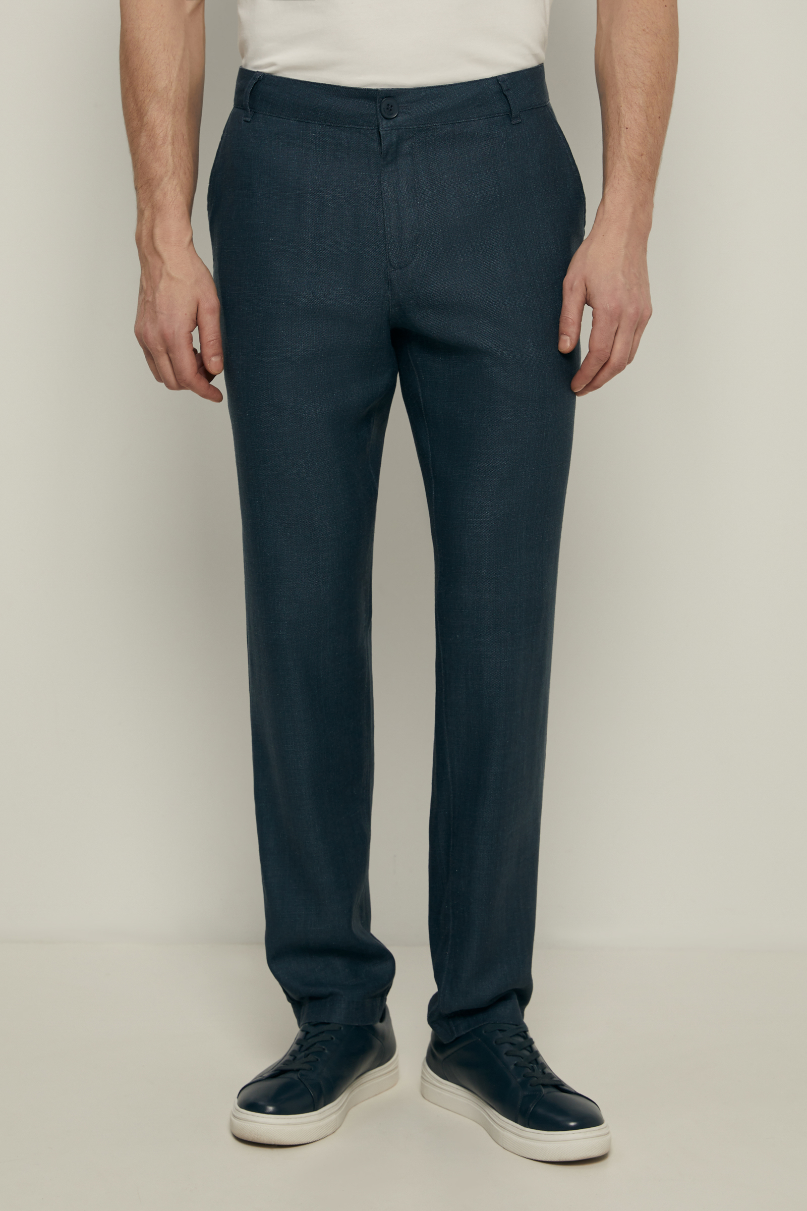 Брюки зауженного кроя с добавлением льна 4990₽