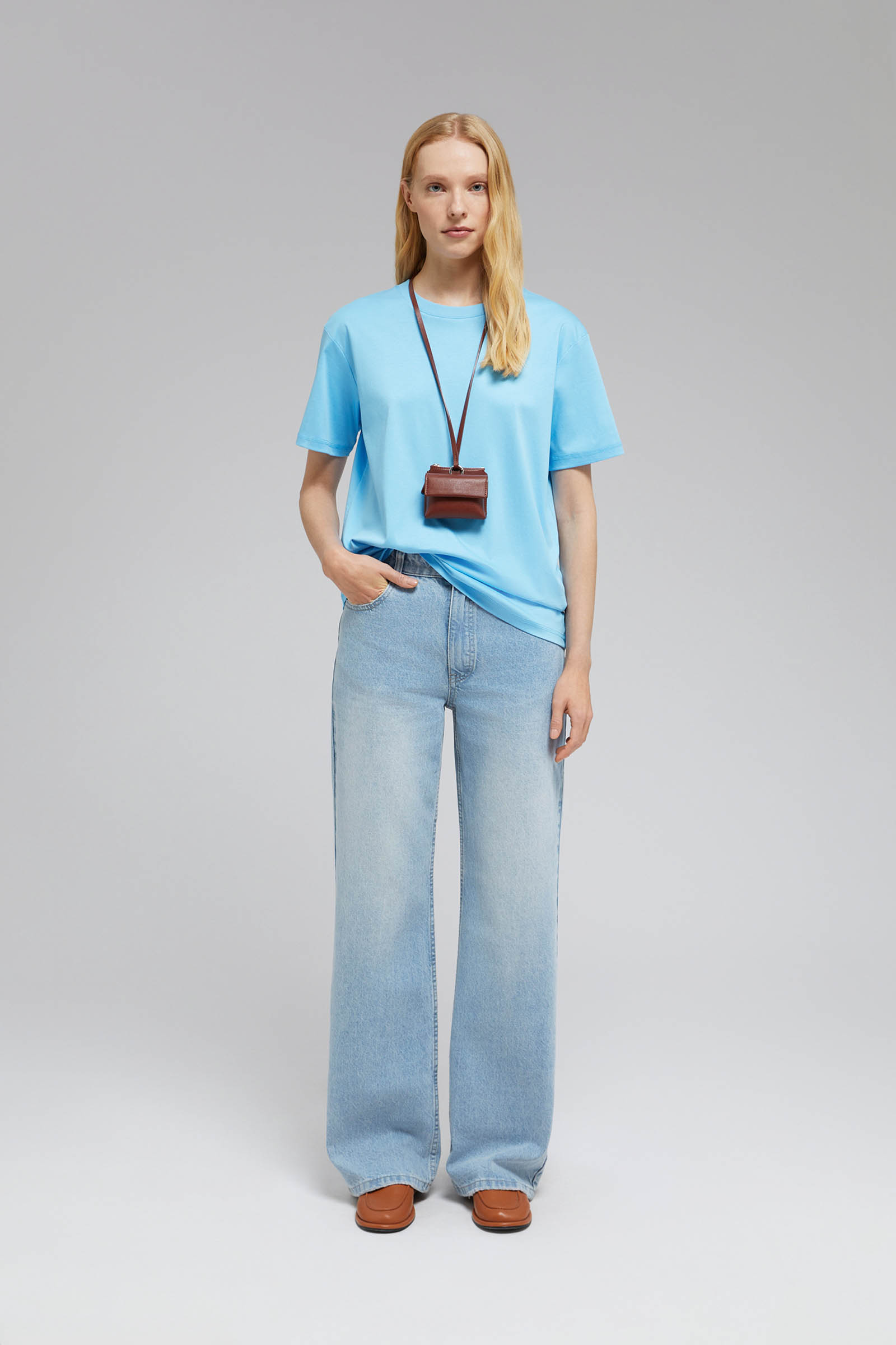 Футболка FINN FLARE из мерсеризованного хлопка, голубой, арт. BAS-100161