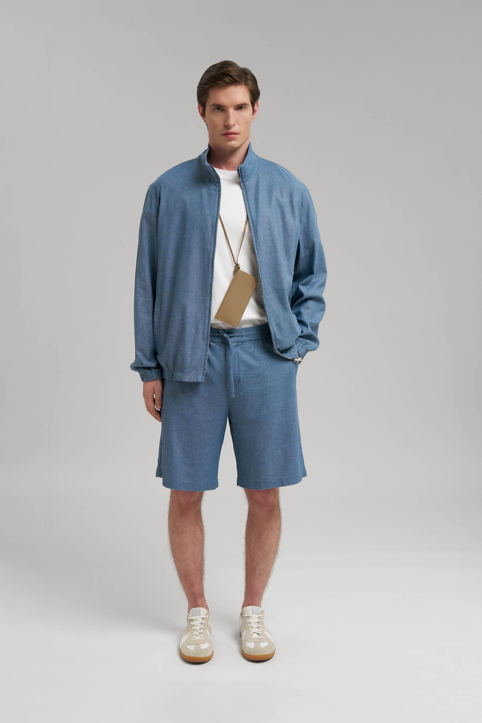 Шорты Finn Flare прямые льняные, голубой, арт. BAS-200175