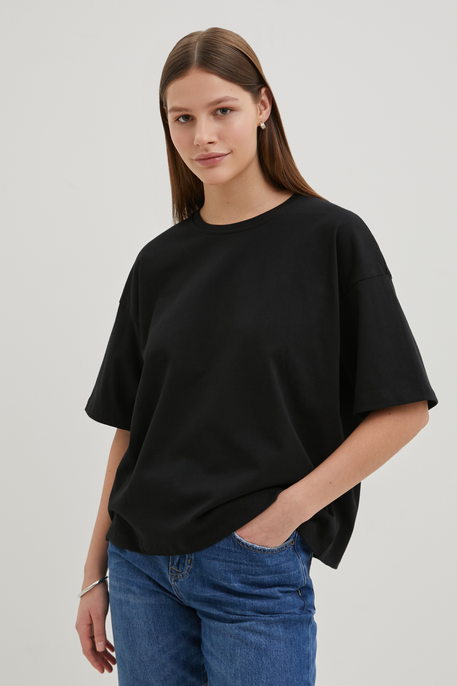 

Оверсайз футболка из хлопка, 200 black, Оверсайз футболка из хлопка