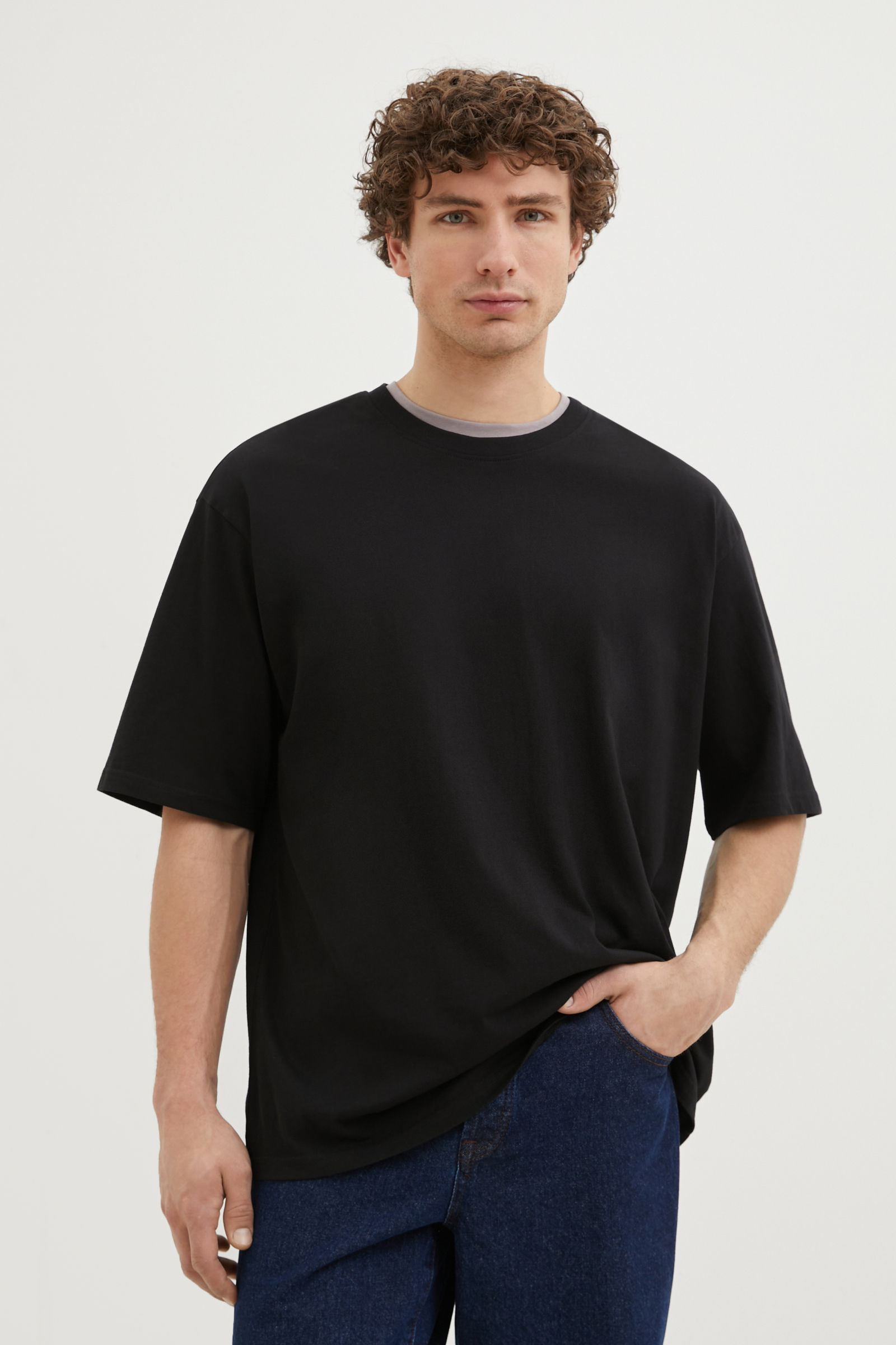 

Футболка из хлопка свободного кроя, 200 black, Футболка из хлопка свободного кроя