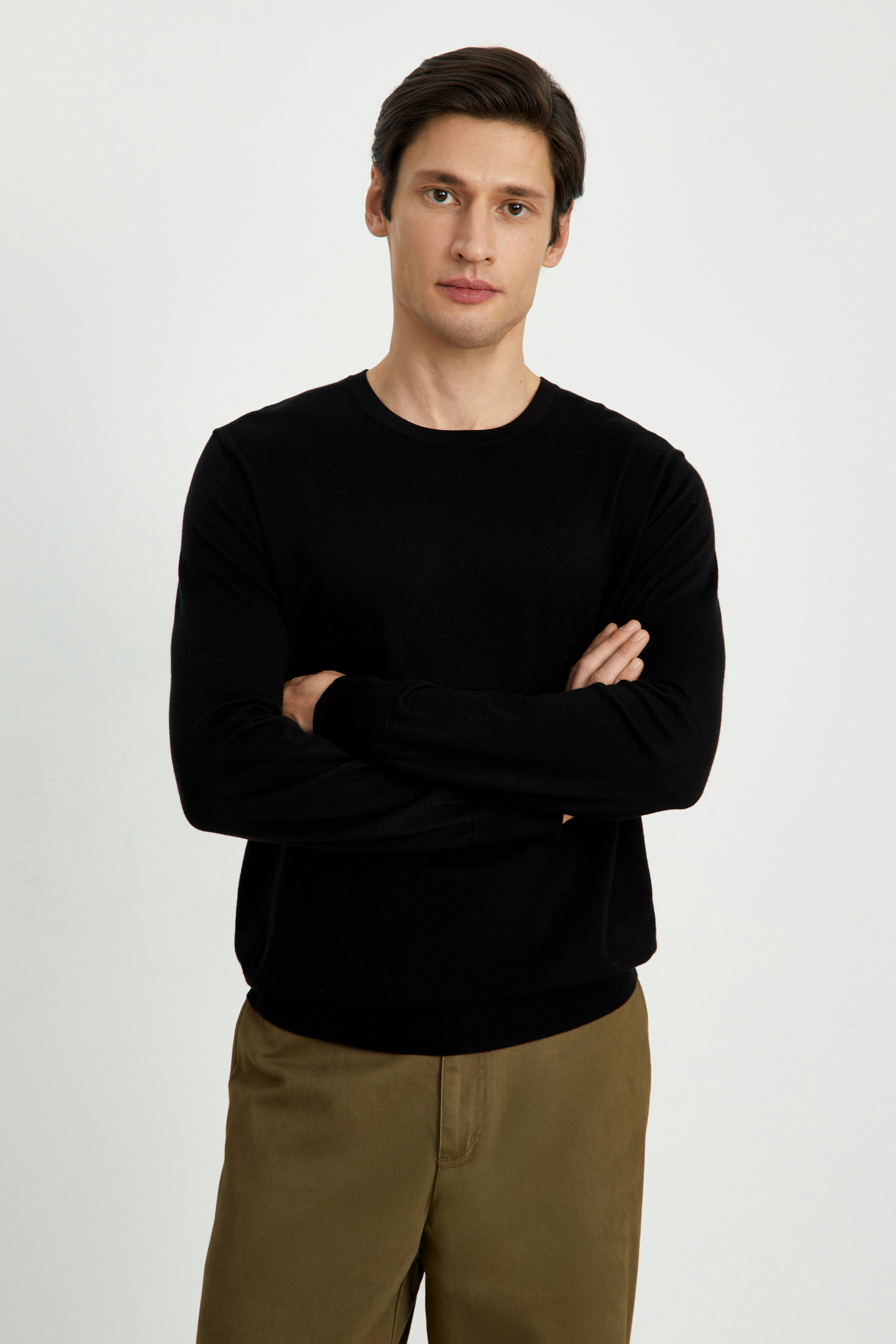 

Трикотажный мужской джемпер с длинным рукавом, 200 black, Трикотажный мужской джемпер с длинным рукавом