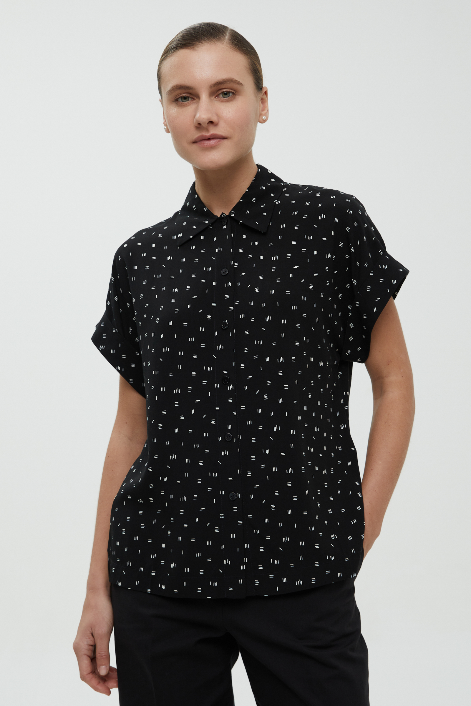 Блузка Finn Flare BAS-10041, 200 mc black, арт. BAS-10041