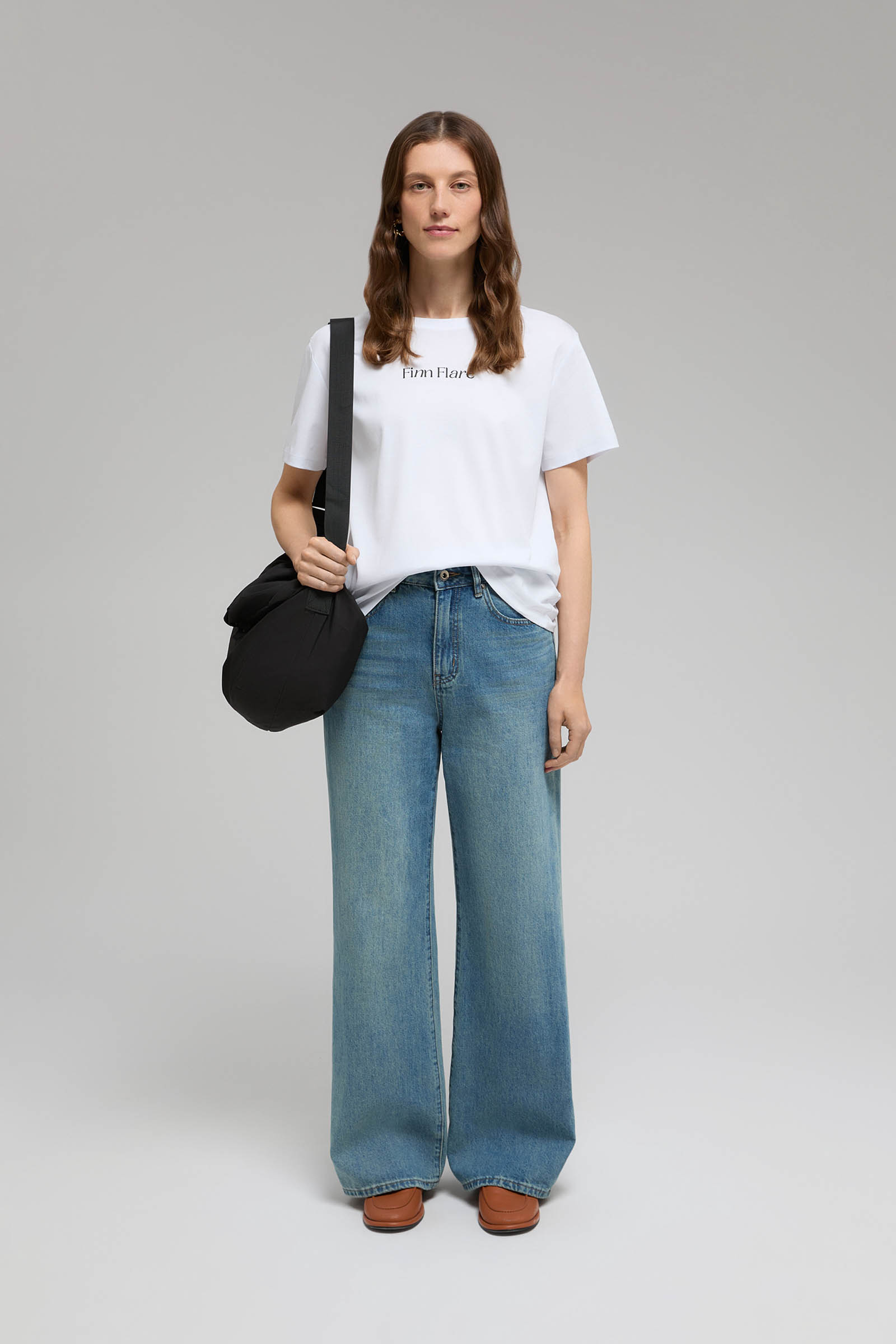 Футболка Finn Flare из мерсеризованного хлопка с принтом, белый, арт. BAS-100189