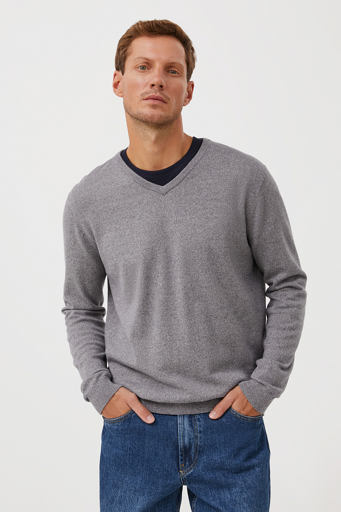 базовый мужской пуловер прямого силуэта