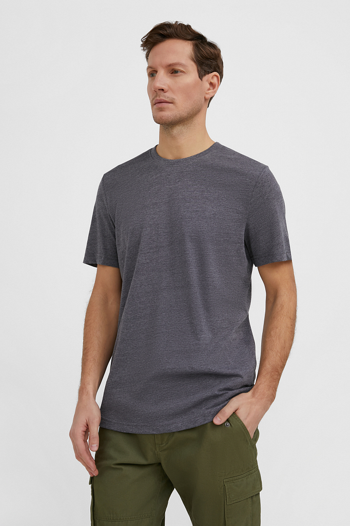 

футболка мужская, Серый меланж, футболка мужская