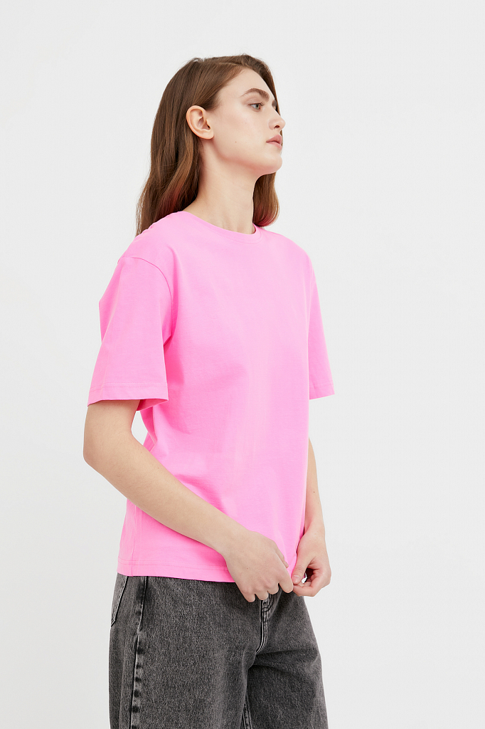 футболка женская Finn-Flare цвет неоновый розовый