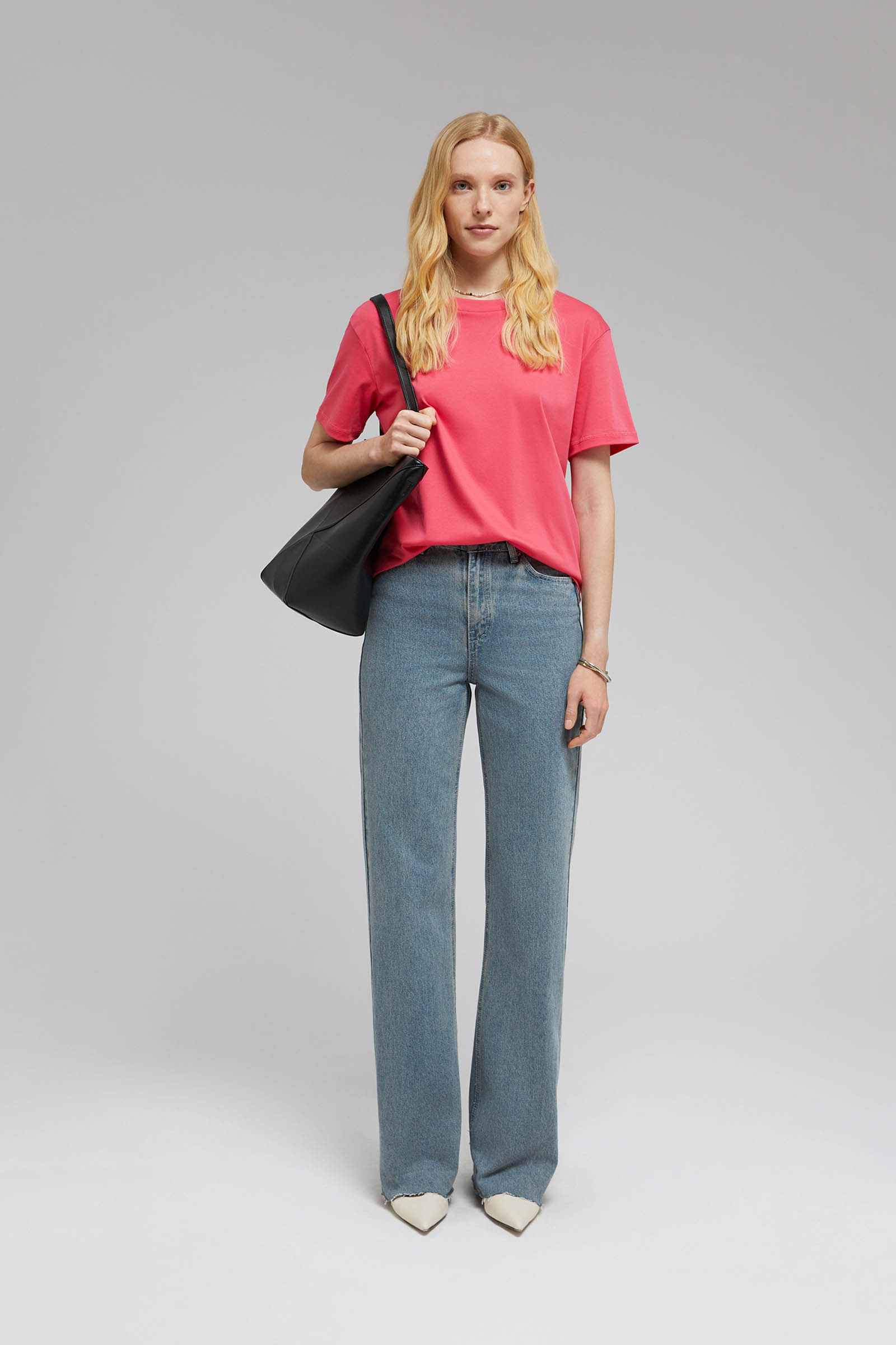 Футболка FINN FLARE из мерсеризованного хлопка, розовый, арт. BAS-100161