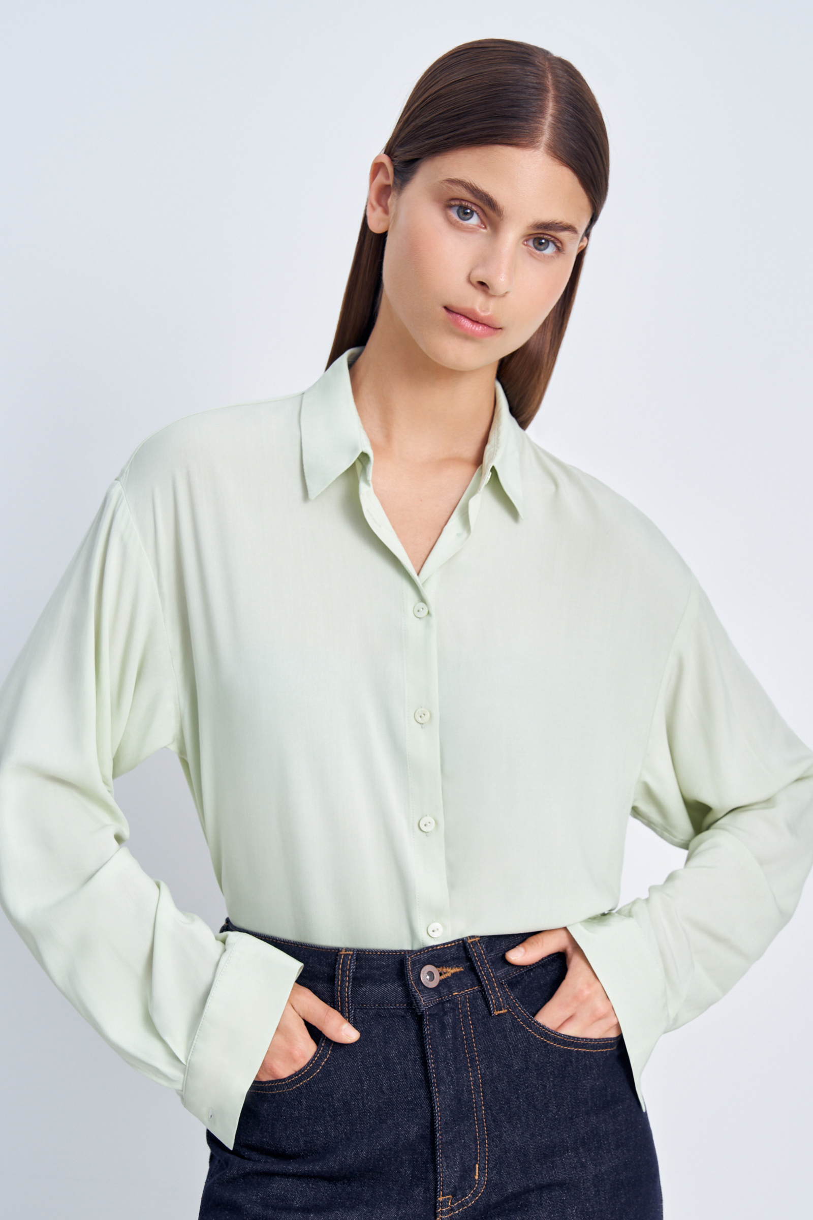 Блузка Finn Flare свободного кроя, зеленый, арт. BAS-10040