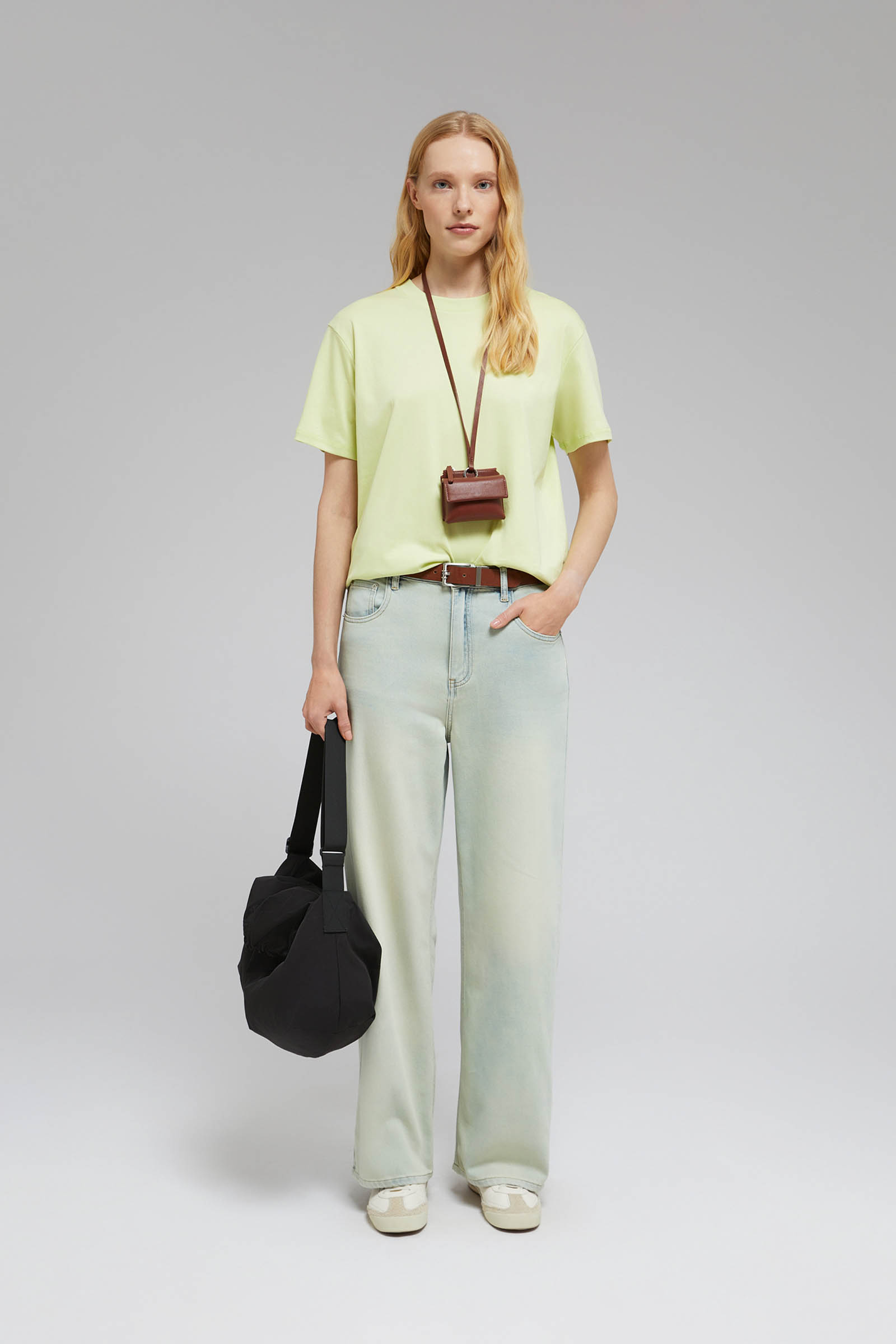 Женская футболка Finn Flare из мерсеризованного хлопка, 560 chrysolite, арт. BAS-100161