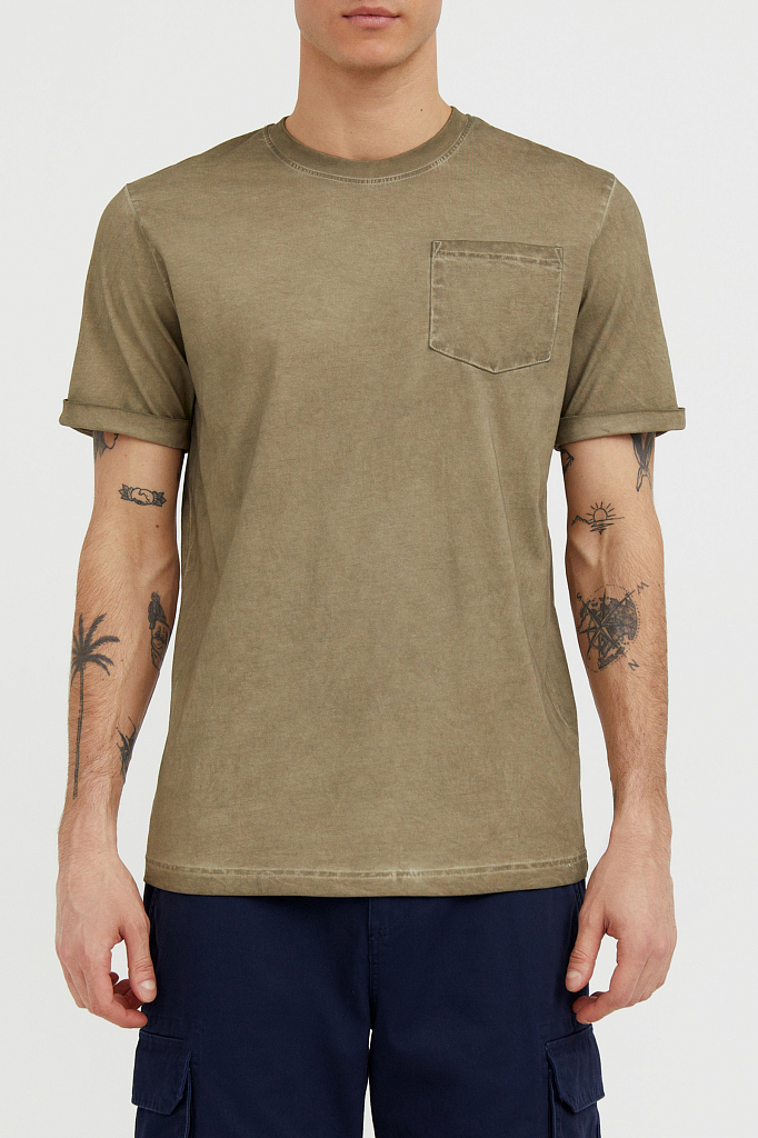 футболка мужская Finn-Flare светло-коричневого цвета