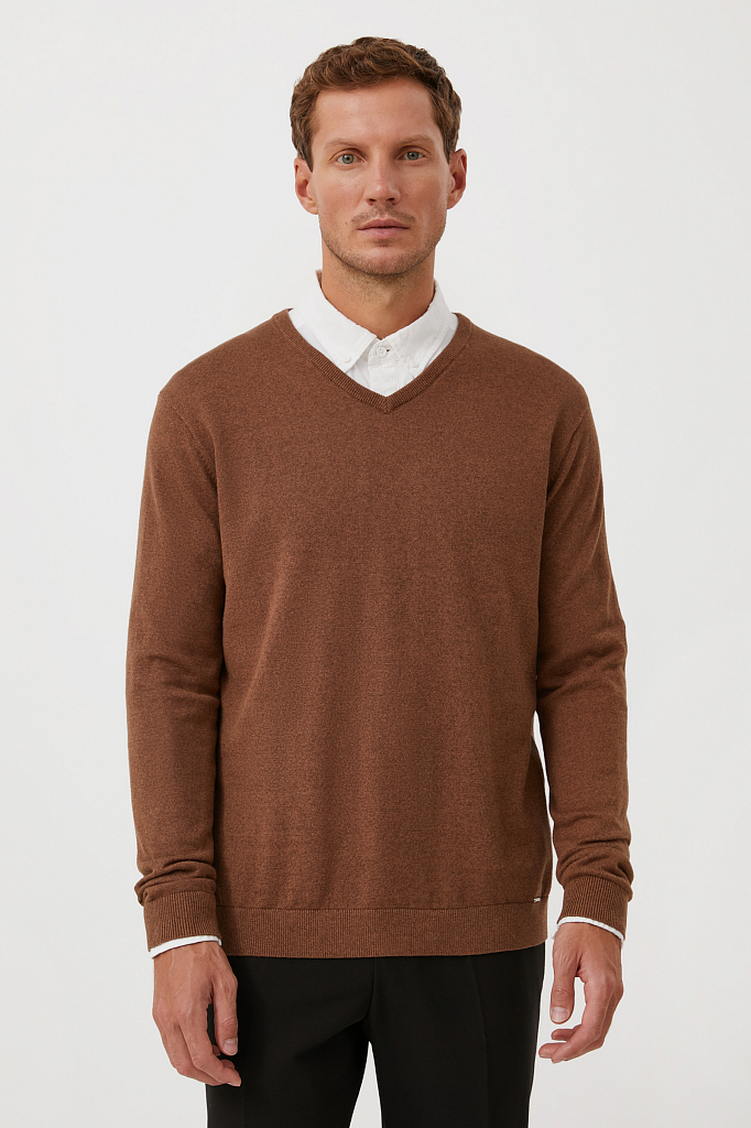 

Базовый мужской пуловер прямого силуэта Finn-Flare, Базовый мужской пуловер прямого силуэта