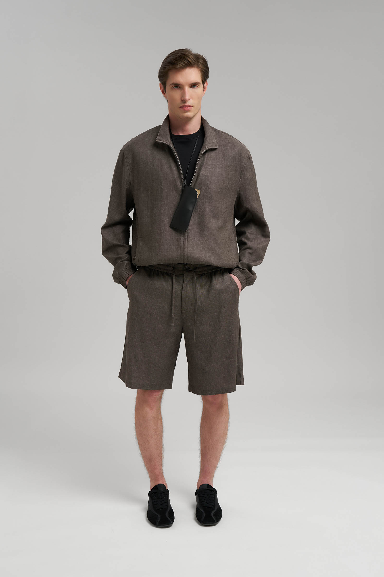 Шорты Finn Flare прямые льняные, коричневый, арт. BAS-200175