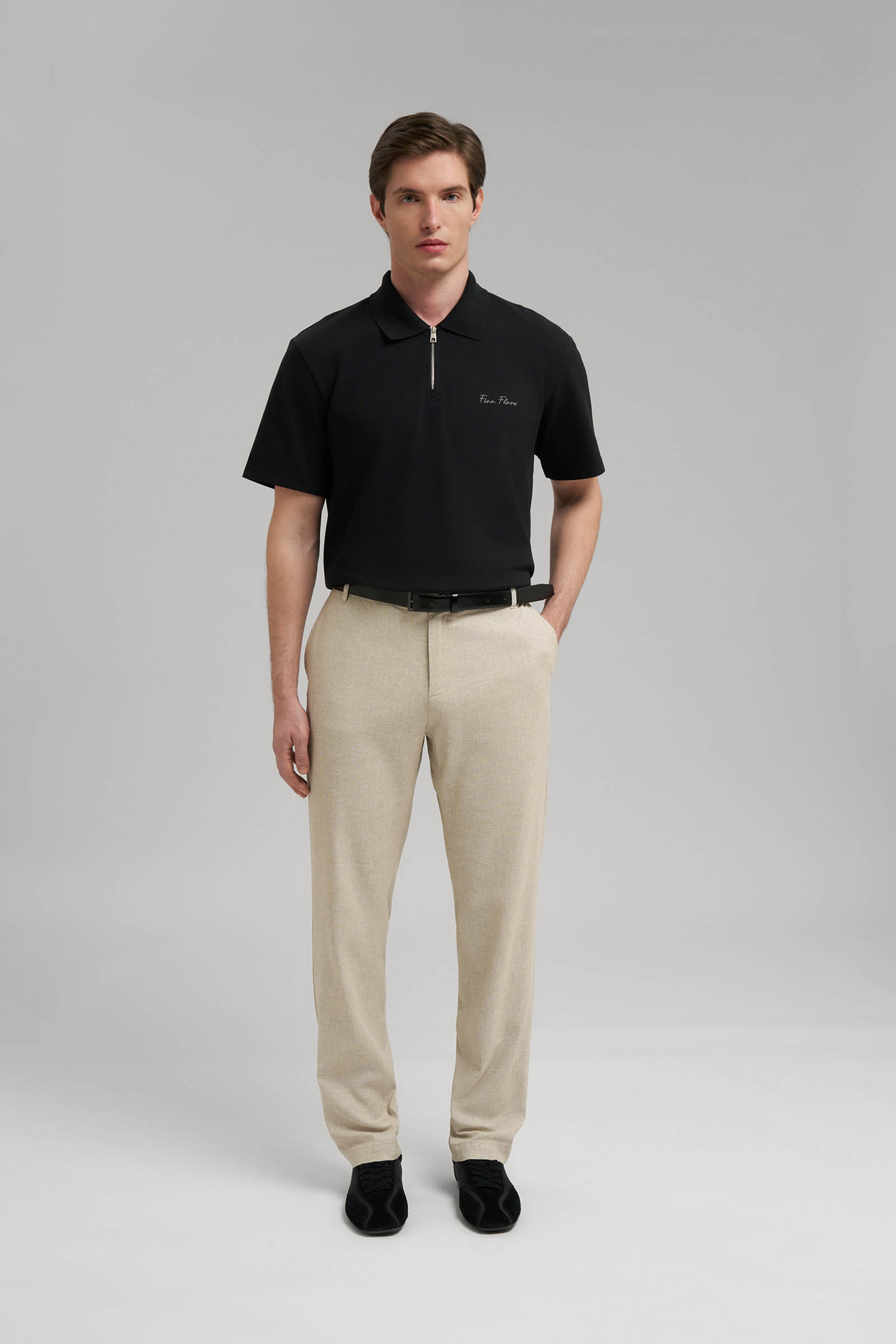 Брюки Finn Flare полуприлегающего кроя, бежевый, арт. BAS-200171