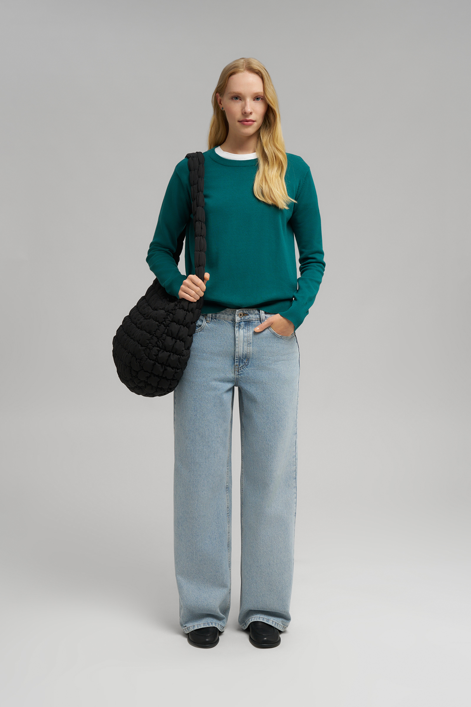 Джемпер FINN FLARE из хлопка, зеленый, арт. BAS-10161