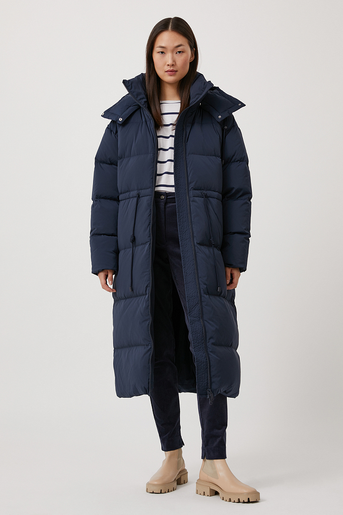 

Пуховое женское пальто свободного кроя Finn-Flare, Пуховое женское пальто свободного кроя