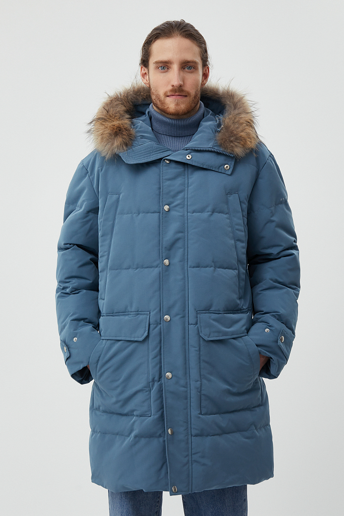 пальто мужское Finn-Flare полуночно-синего цвета