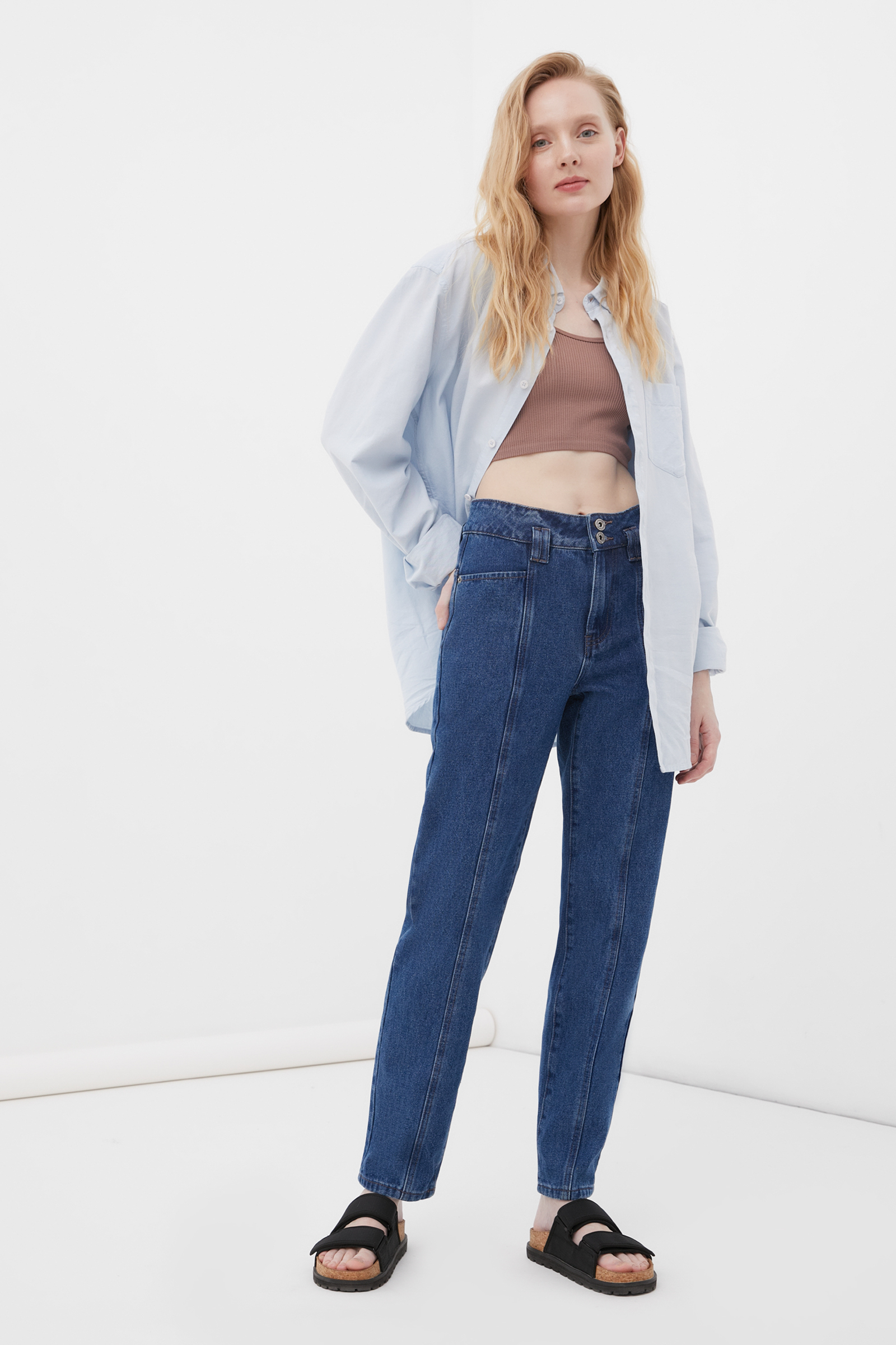 

Джинсы женские tapered fit кроя багги Finn-Flare, Джинсы женские tapered fit кроя багги