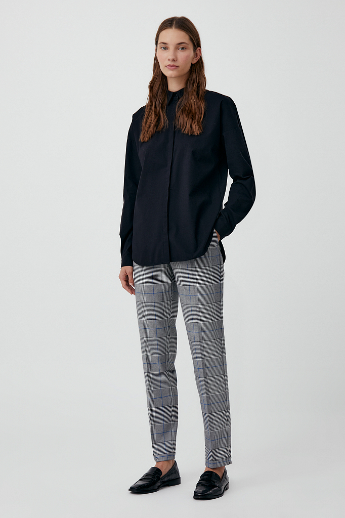 классические женские брюки в клетку со стрелками