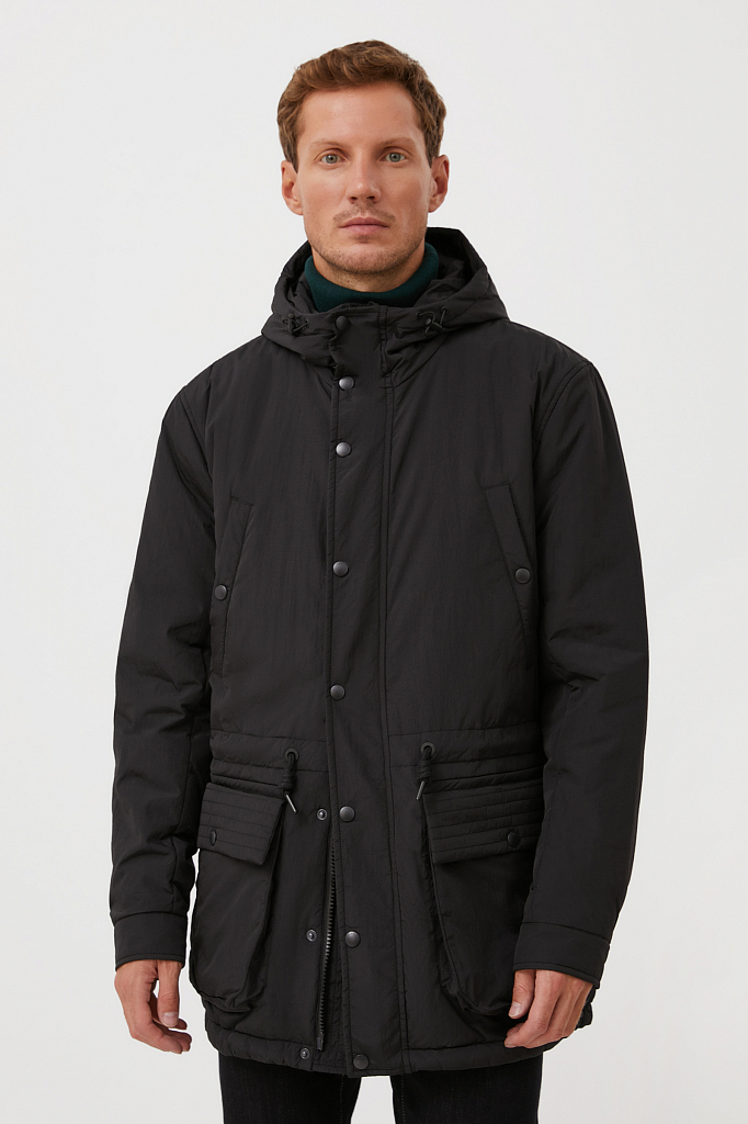 демисезонная мужская куртка свободного кроя Finn-Flare черный FAB21029 