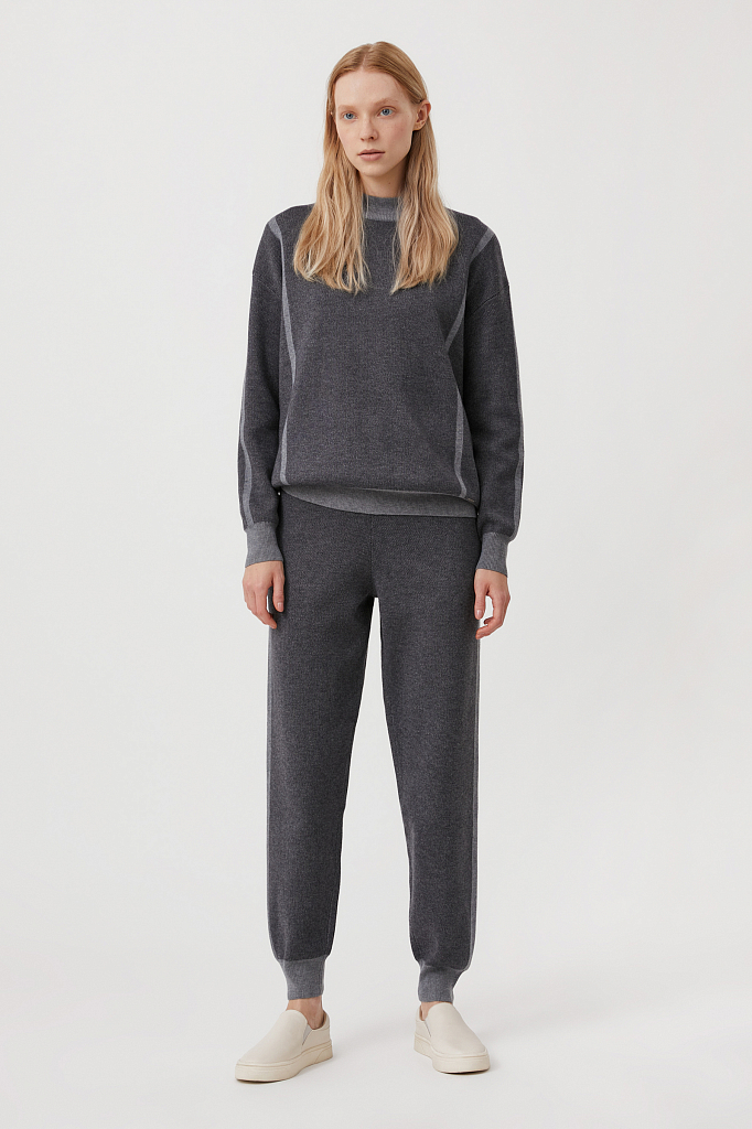 Джемпер женский жаккардовый с шерстью oversize