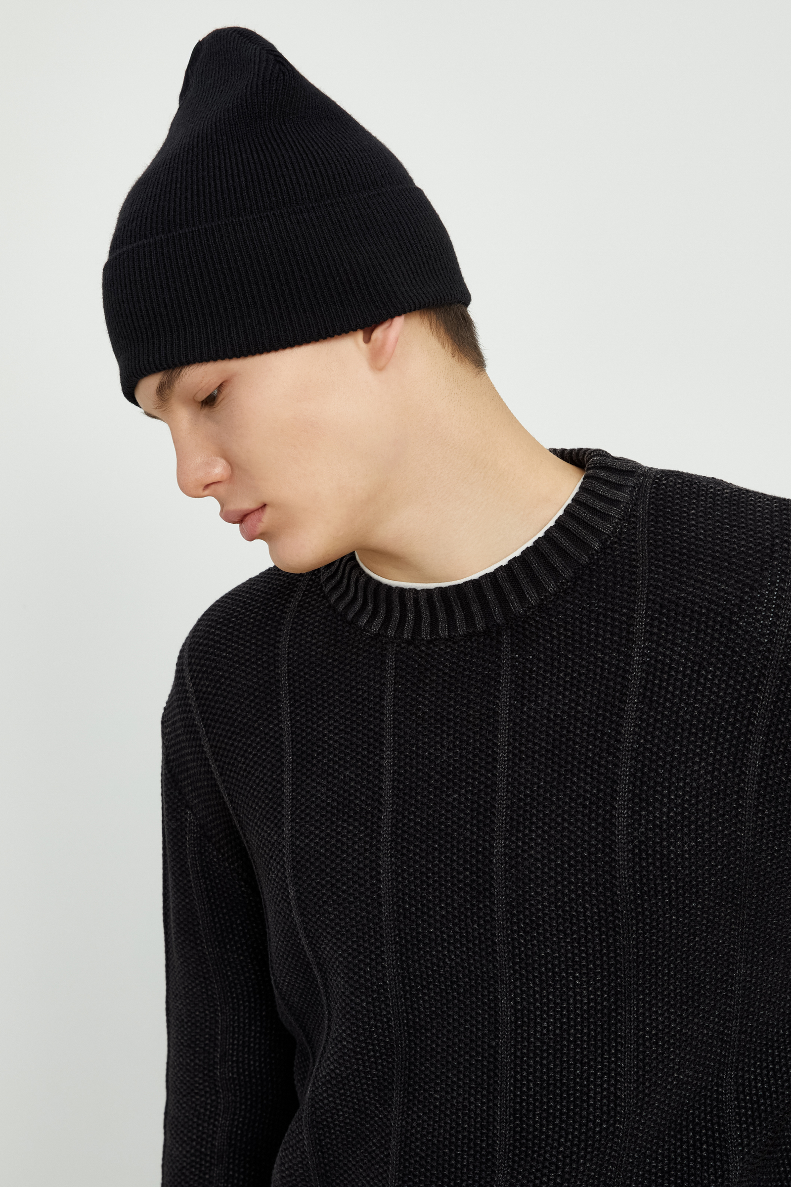 Шапка-бини с добавлением шерсти