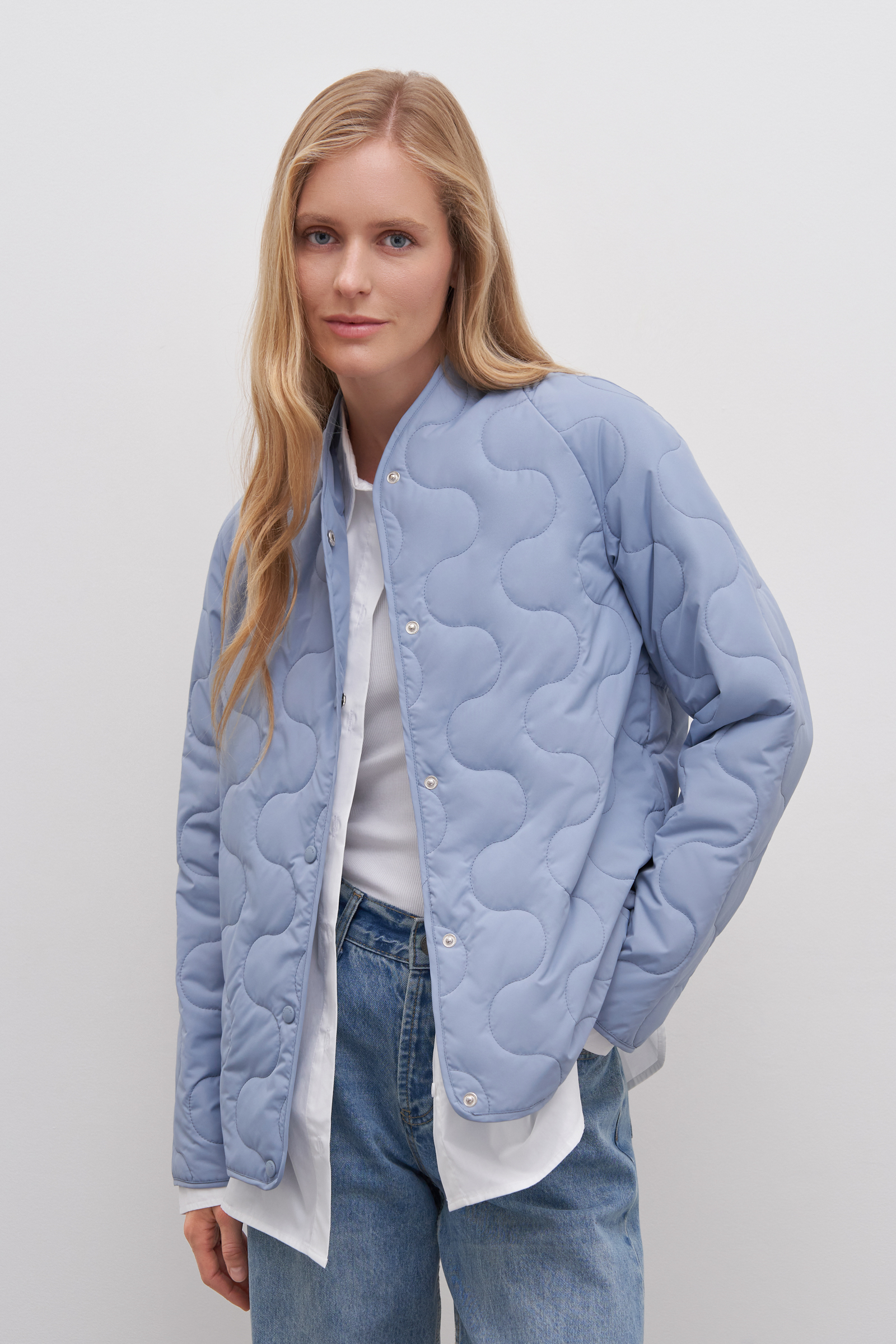 

Куртка утепленная с воротником-стойкой, 124 cyan, Куртка утепленная с воротником-стойкой