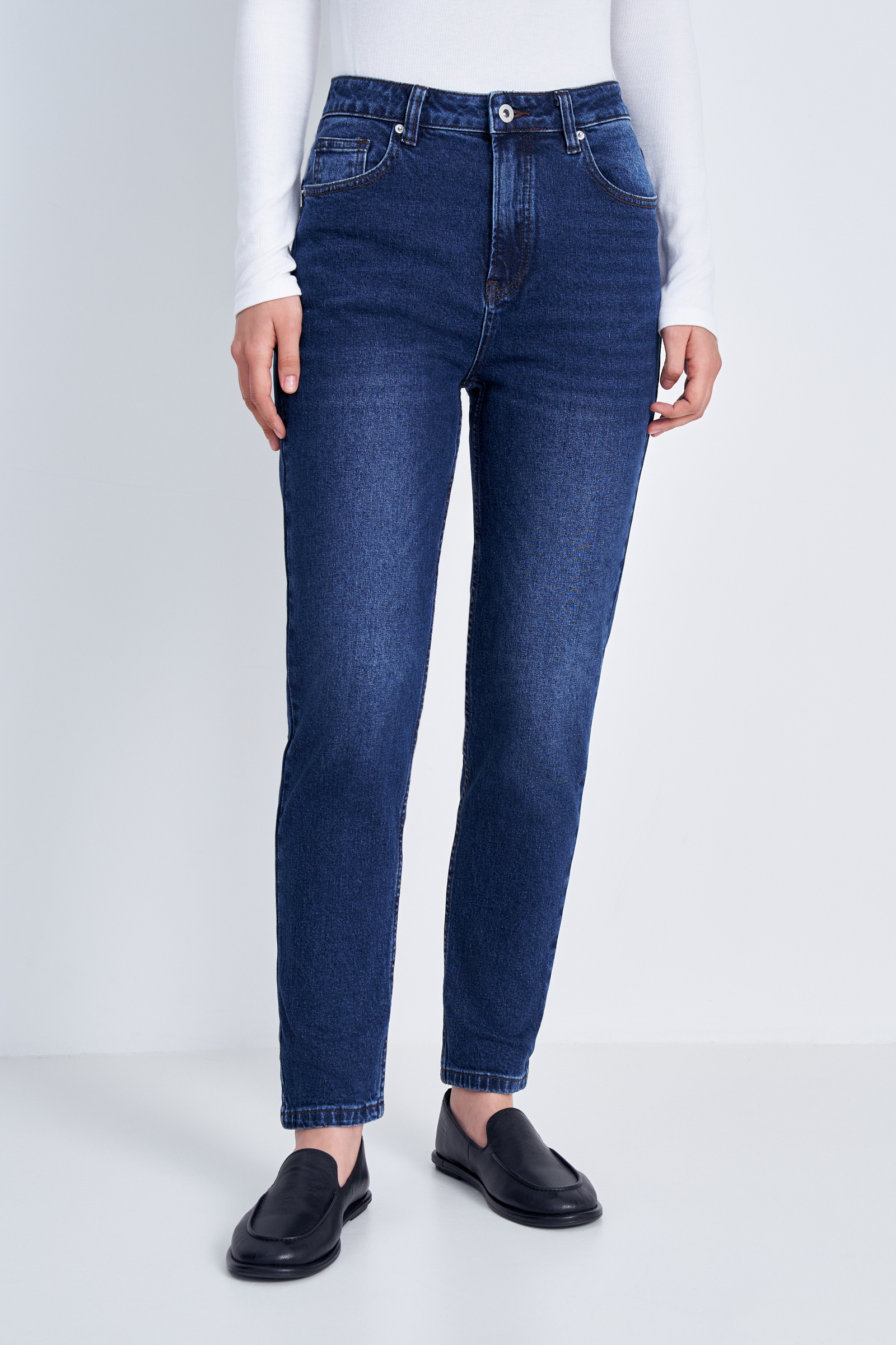 

Джинсы mom fit женские, 127 dark denim, Джинсы mom fit женские