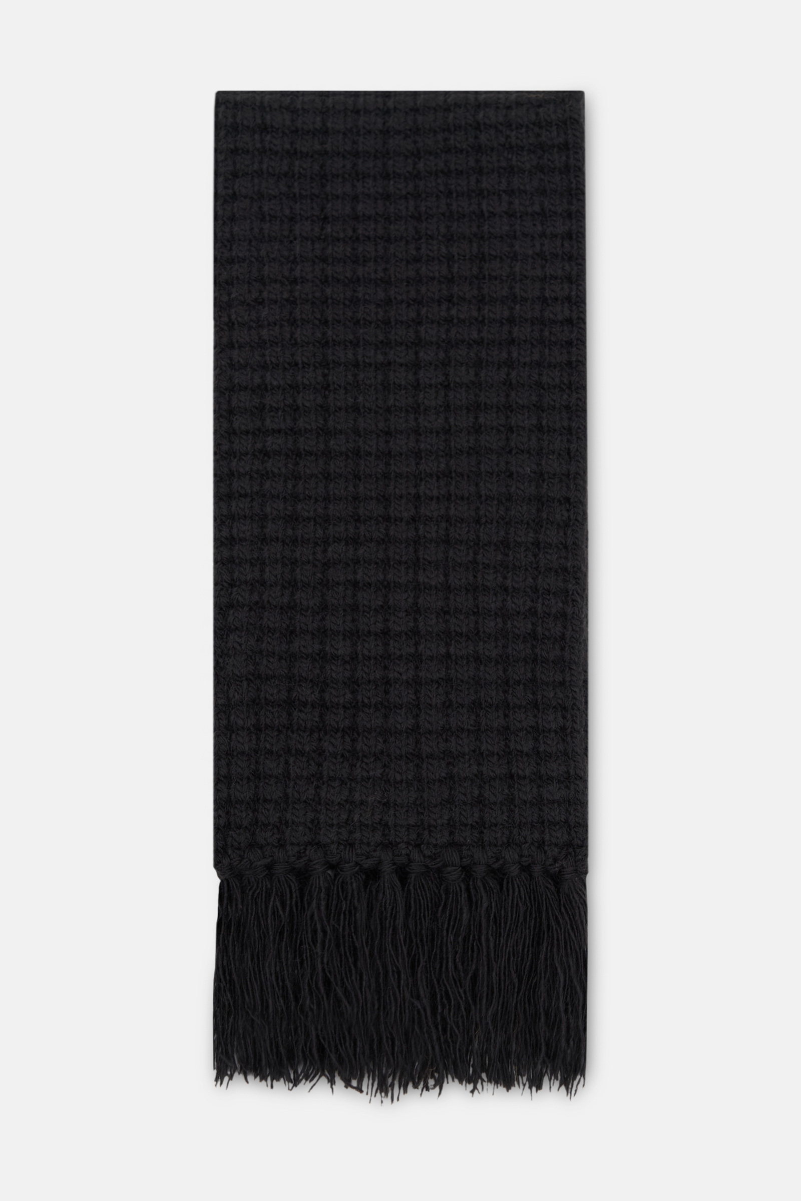 

Вязаный шарф с бахромой, 200 black, Вязаный шарф с бахромой