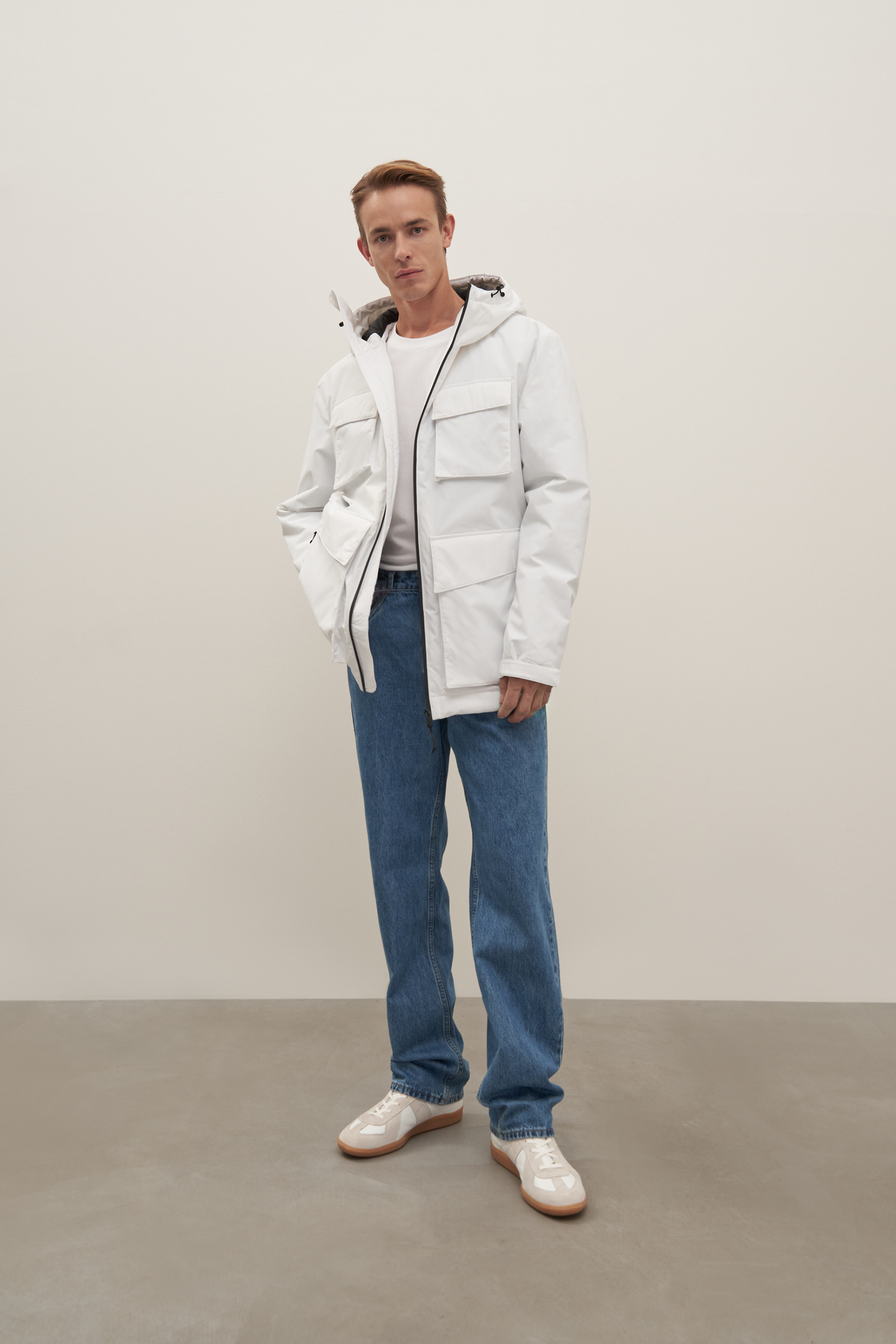 

Куртка утепленная прямого силуэта, 201 white, Куртка утепленная прямого силуэта