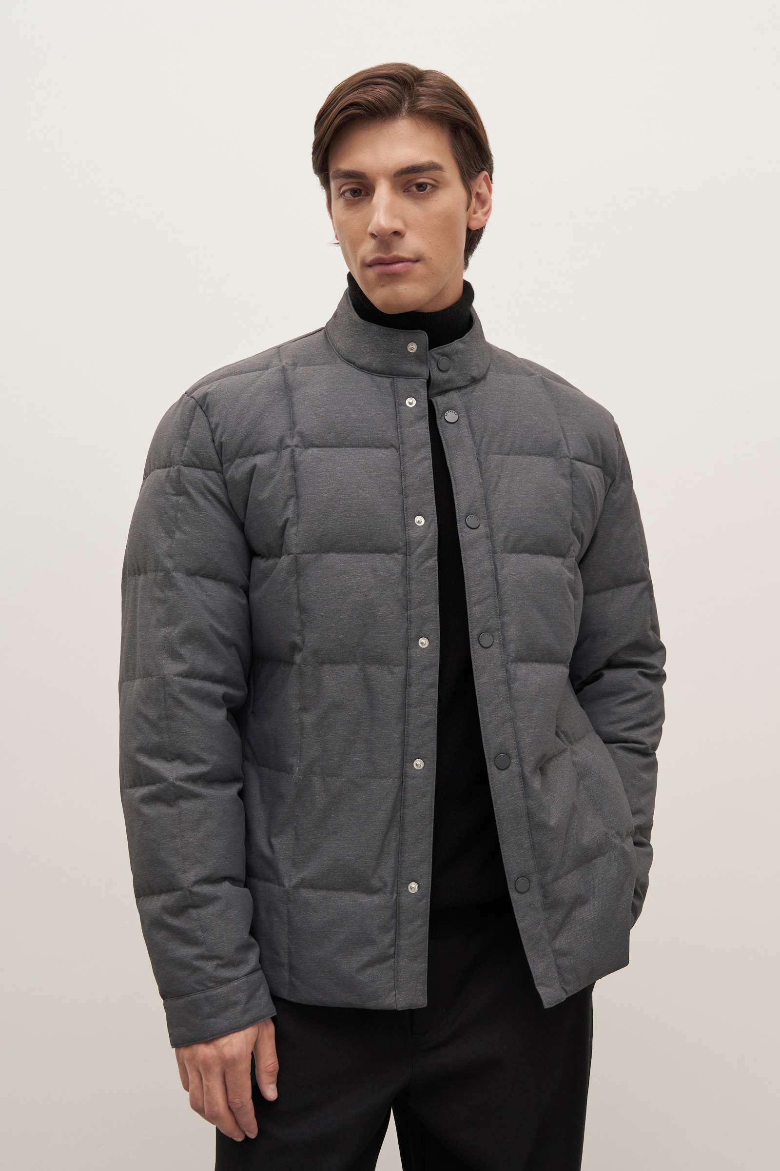 

Стеганый пуховик с воротником-стойкой, 202 graphite, Стеганый пуховик с воротником-стойкой