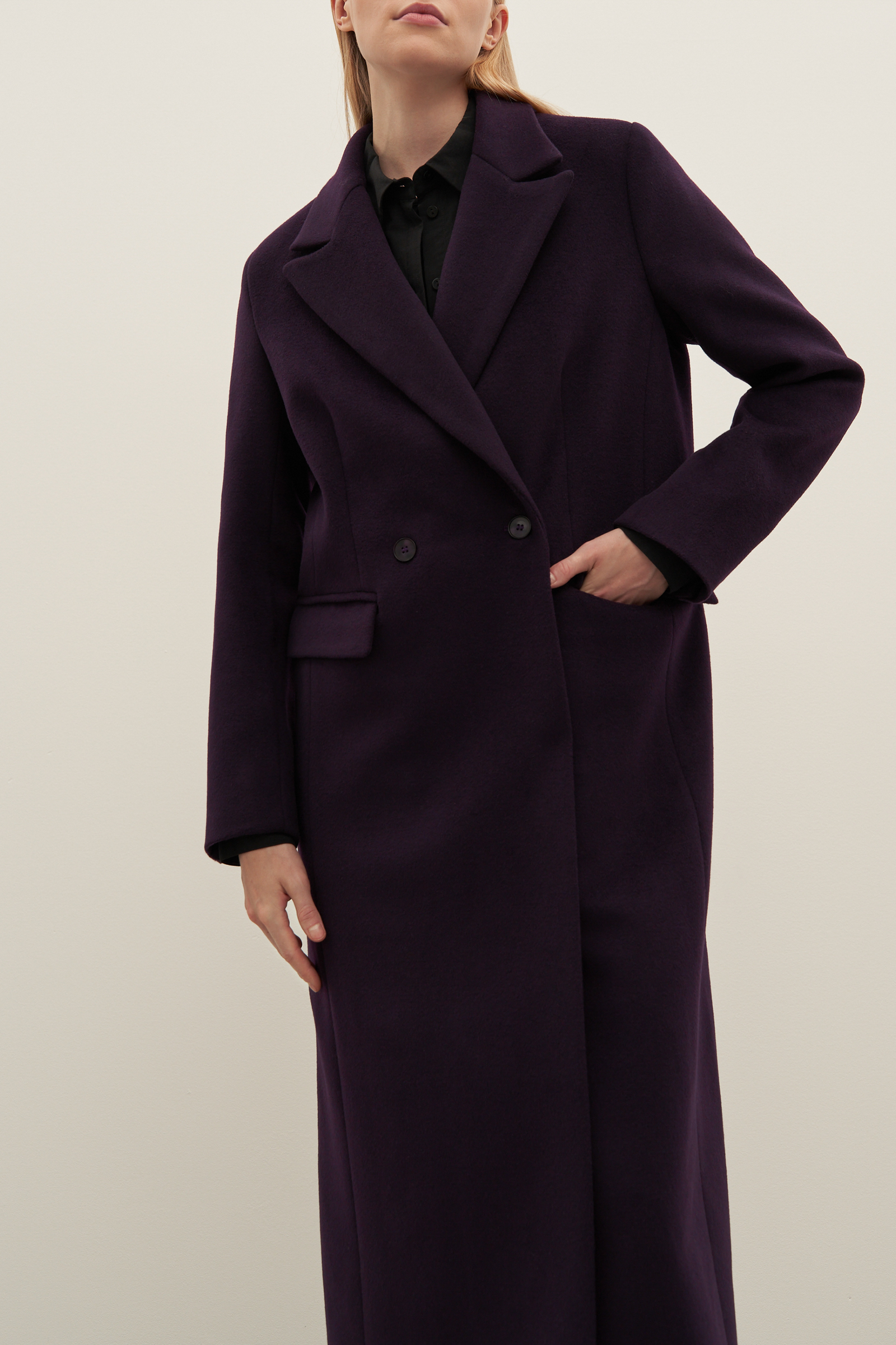 Пальто утепленное с шерстью пальто stradivarius с шерстью 44 размер