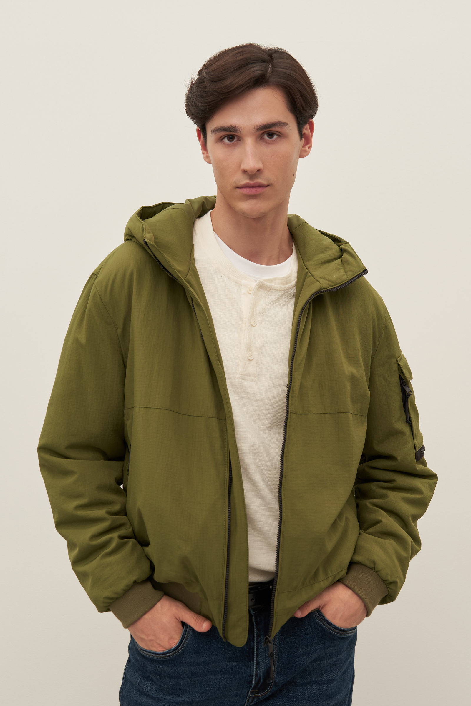 

Куртка-бомбер утепленная с эластичным поясом, 904 sphagnum, Куртка-бомбер утепленная с эластичным поясом