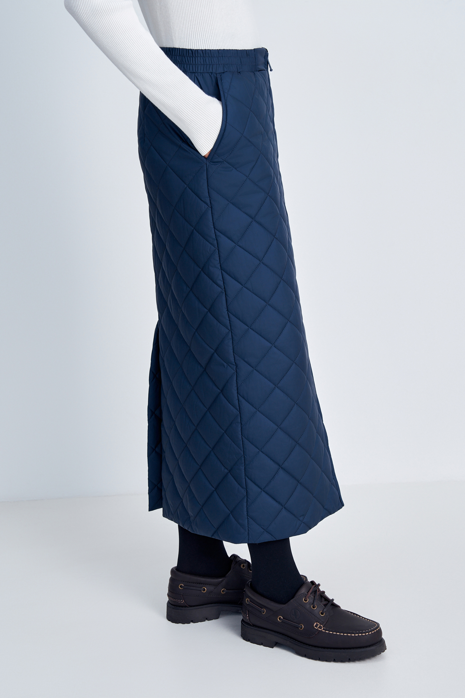 

Утепленная юбка-миди прямого кроя, 101 cosmic blue, Утепленная юбка-миди прямого кроя