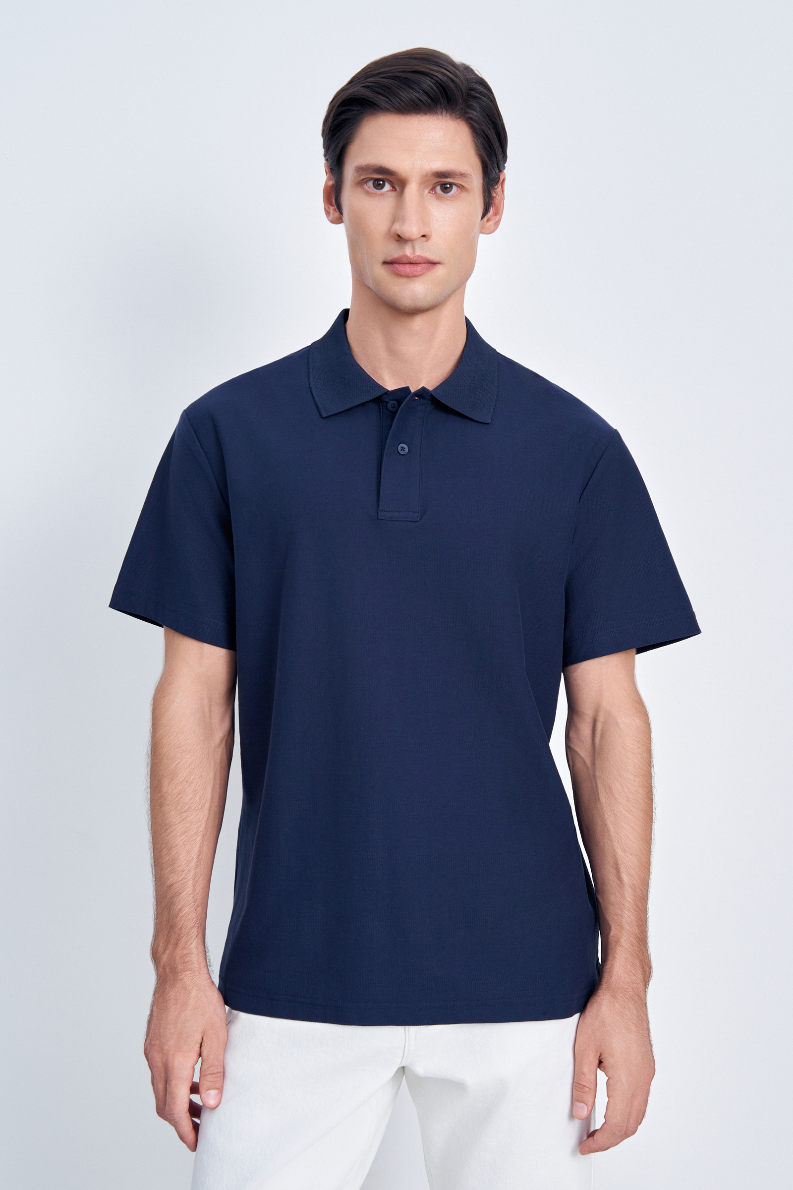 

Футболка-поло из хлопка, 101 cosmic blue, Футболка-поло из хлопка