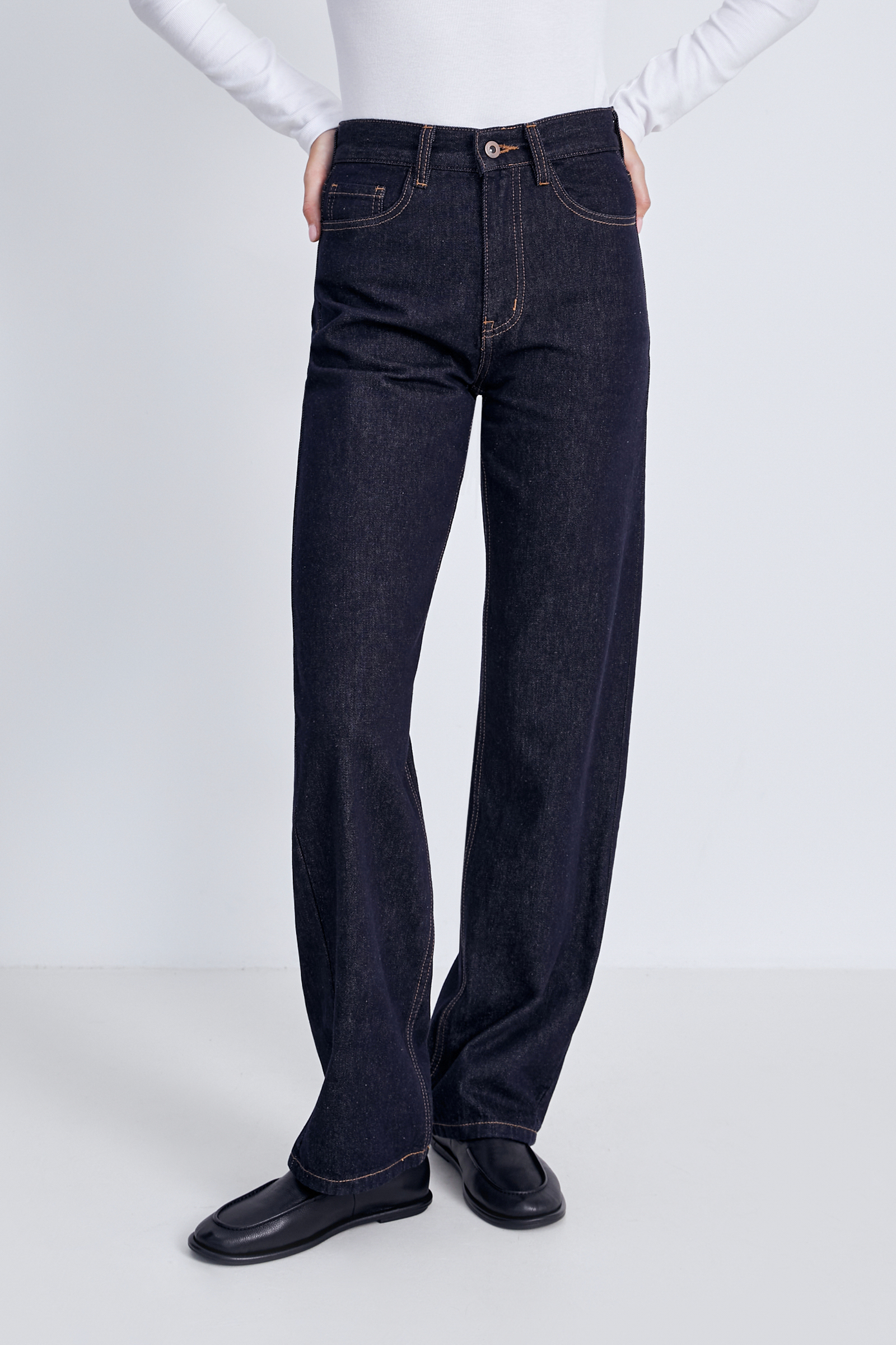 

Джинсы straight fit женские, 198 black blue denim, Джинсы straight fit женские