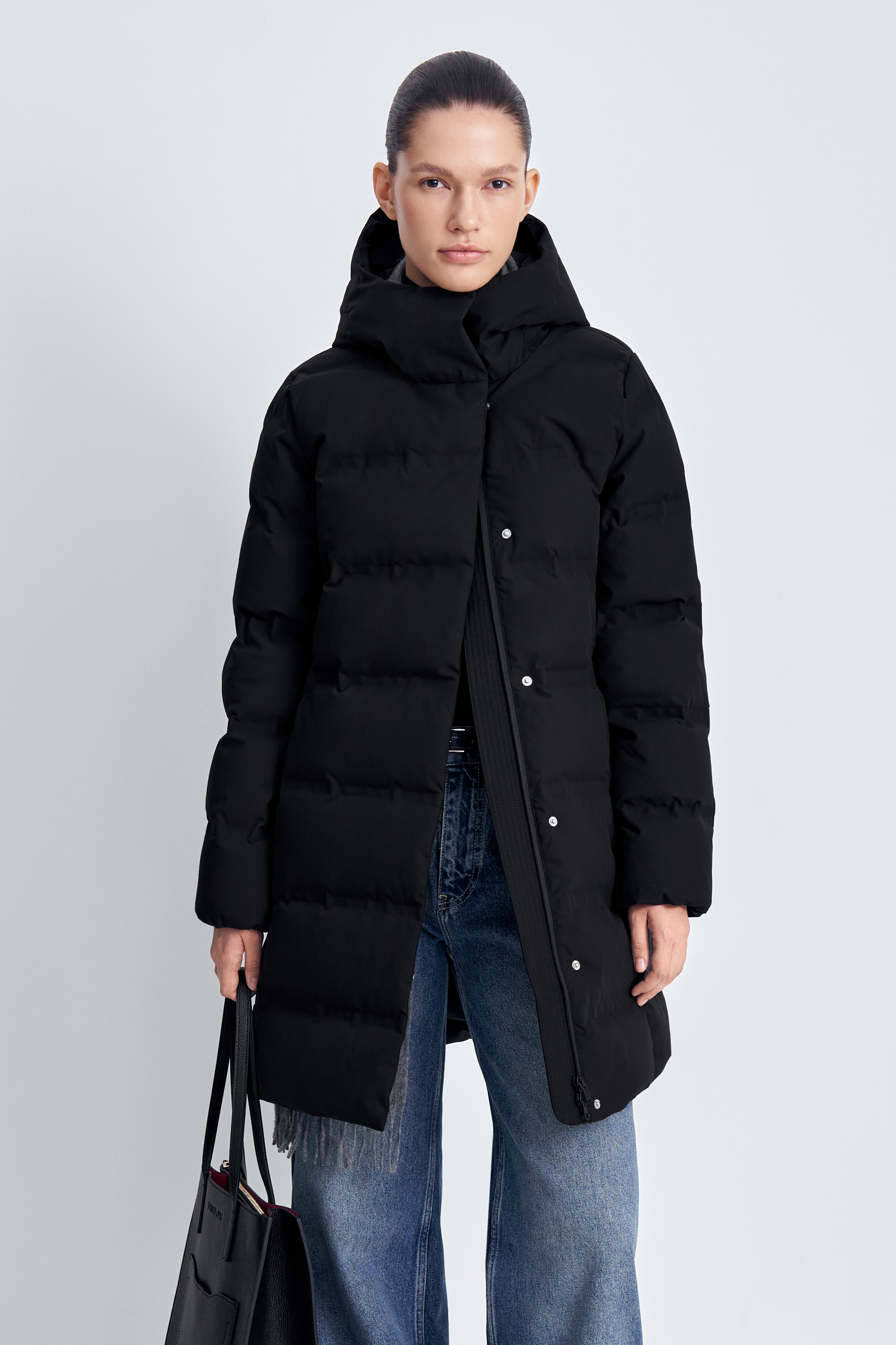 Пуховое полупальто Finn Flare, черный, арт. FAE110191