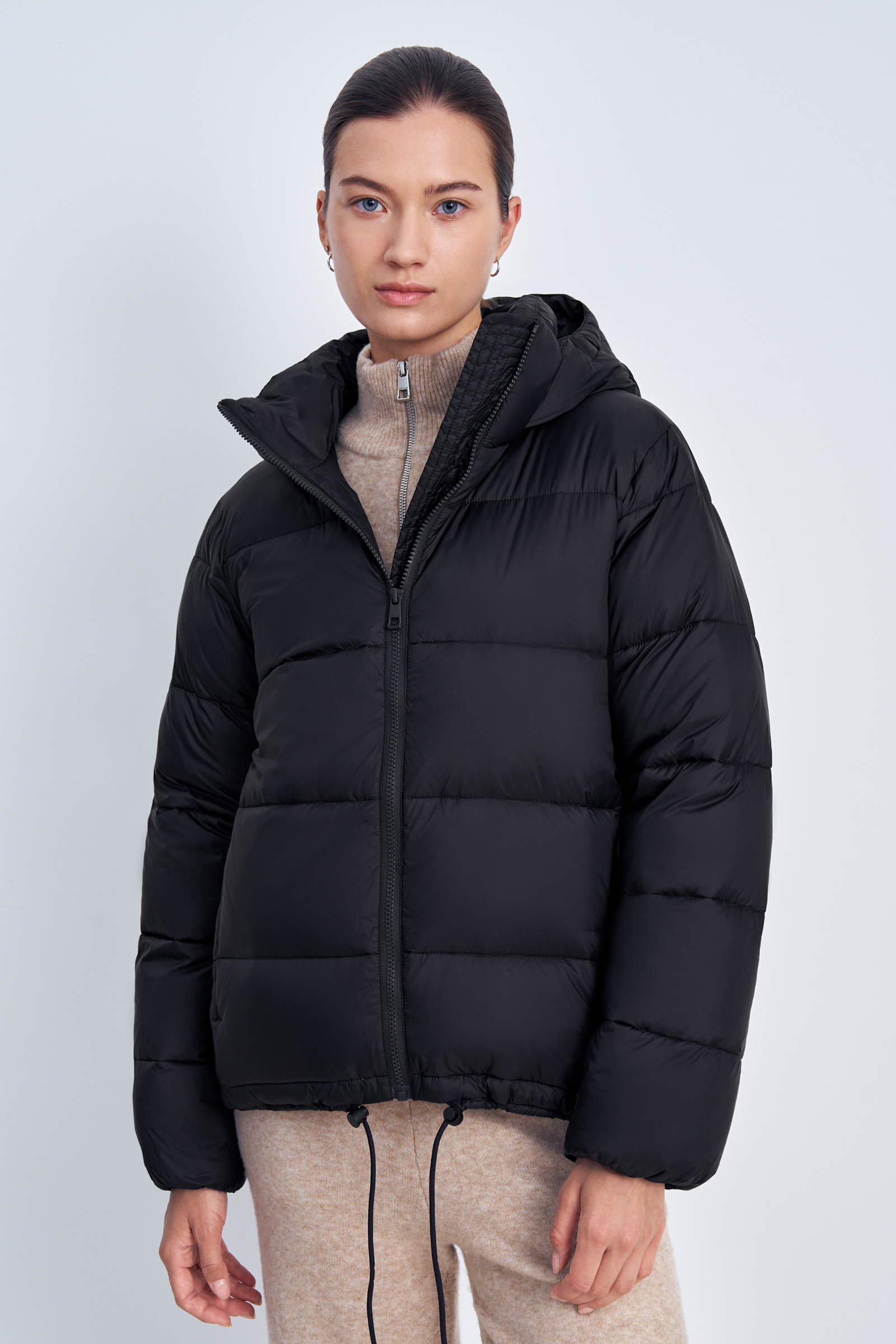 

Пуховик с капюшоном и воротником-стойкой, 200 black, Пуховик с капюшоном и воротником-стойкой