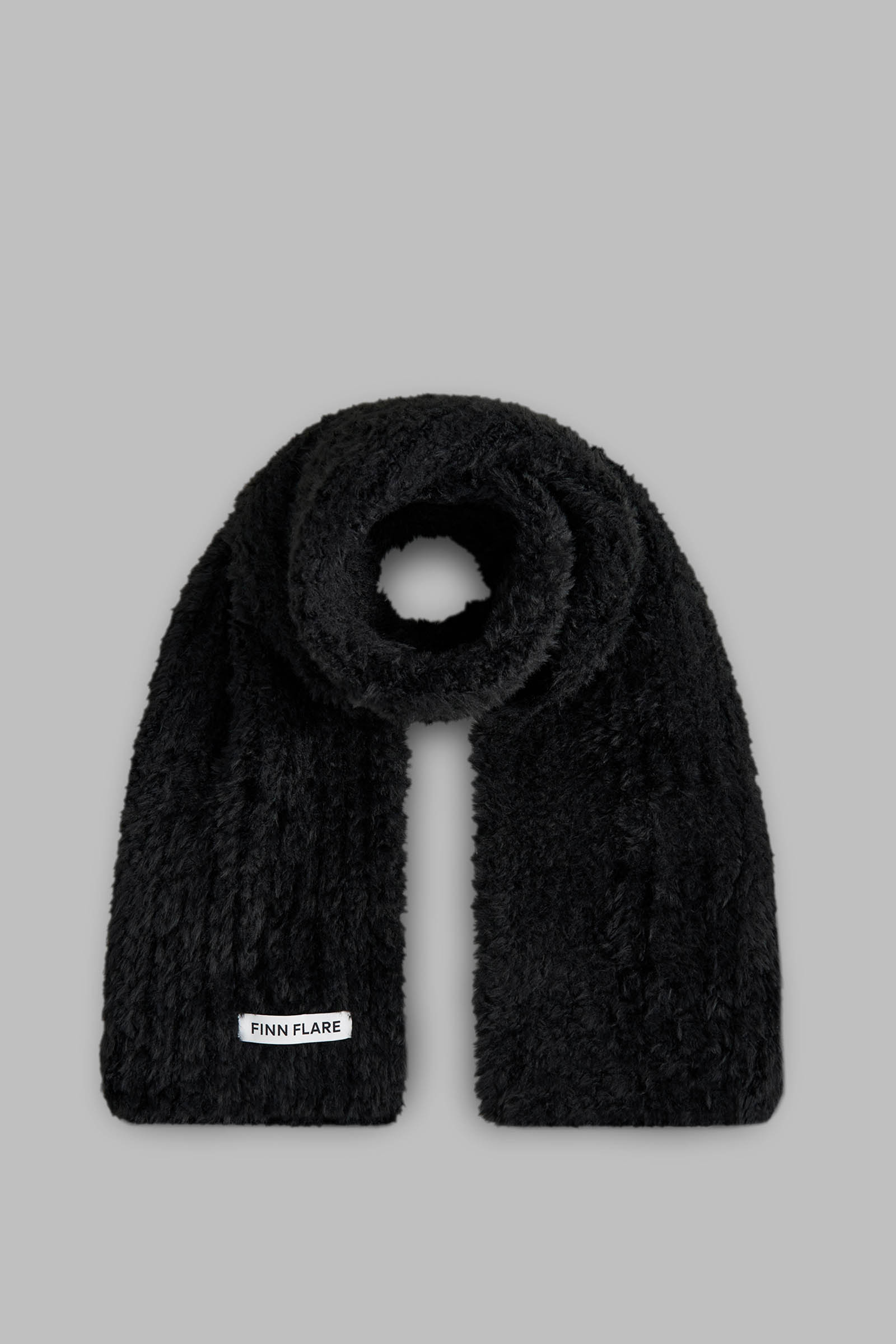 Пушистый шарф FINN FLARE, черный, арт. FAE111135