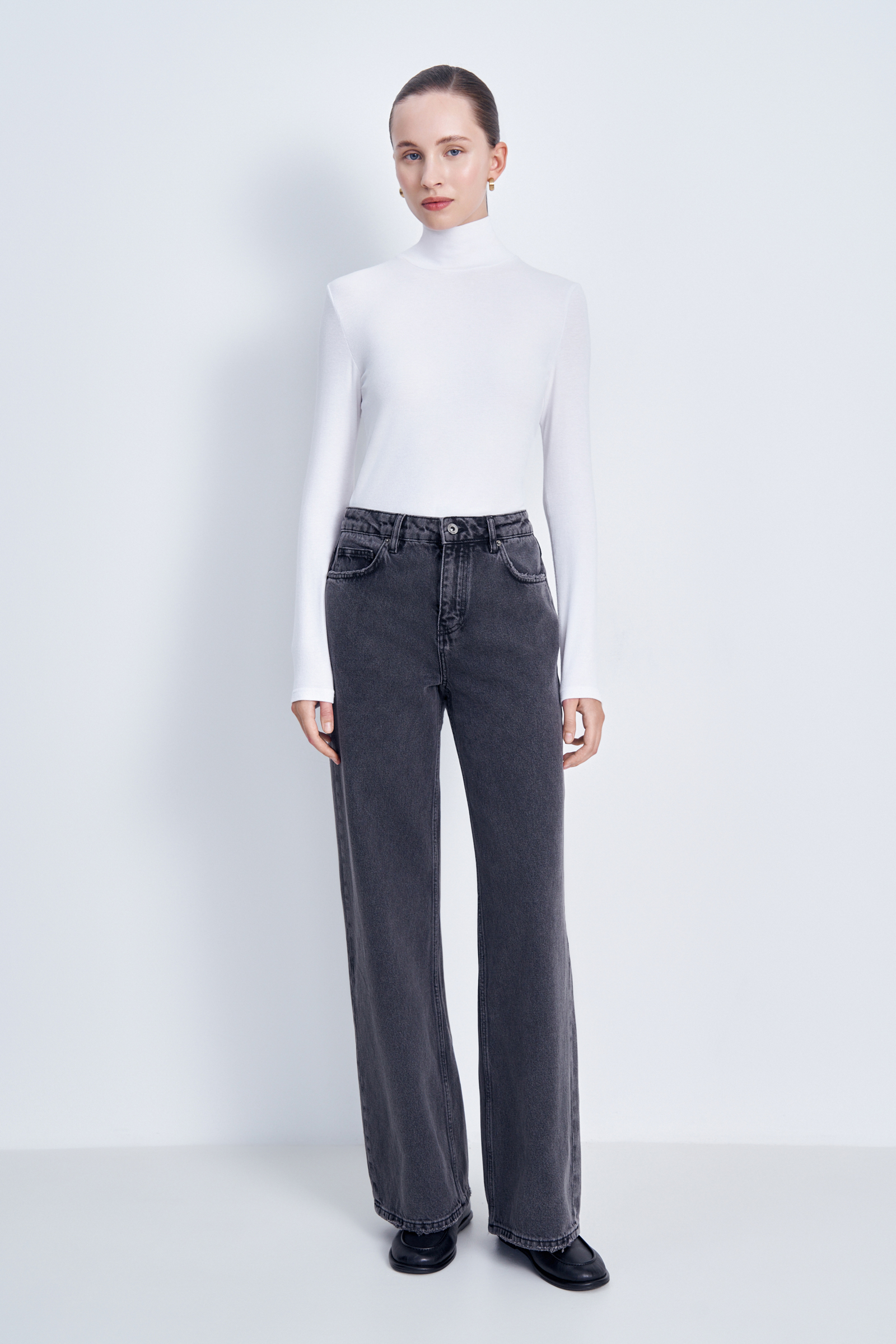Джинсы wide leg fit женские