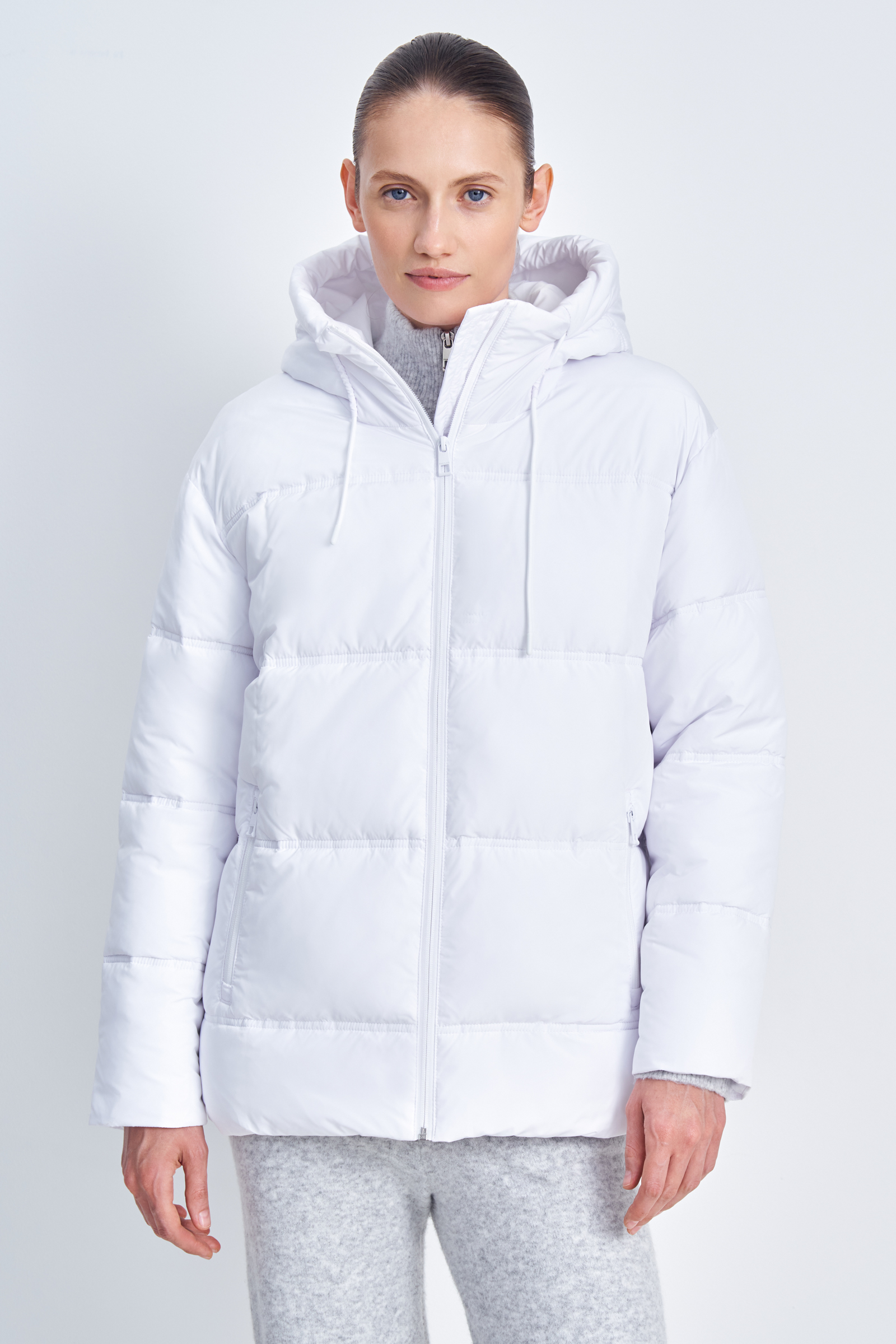 

Утепленная куртка свободного силуэта, 201 white, Утепленная куртка свободного силуэта