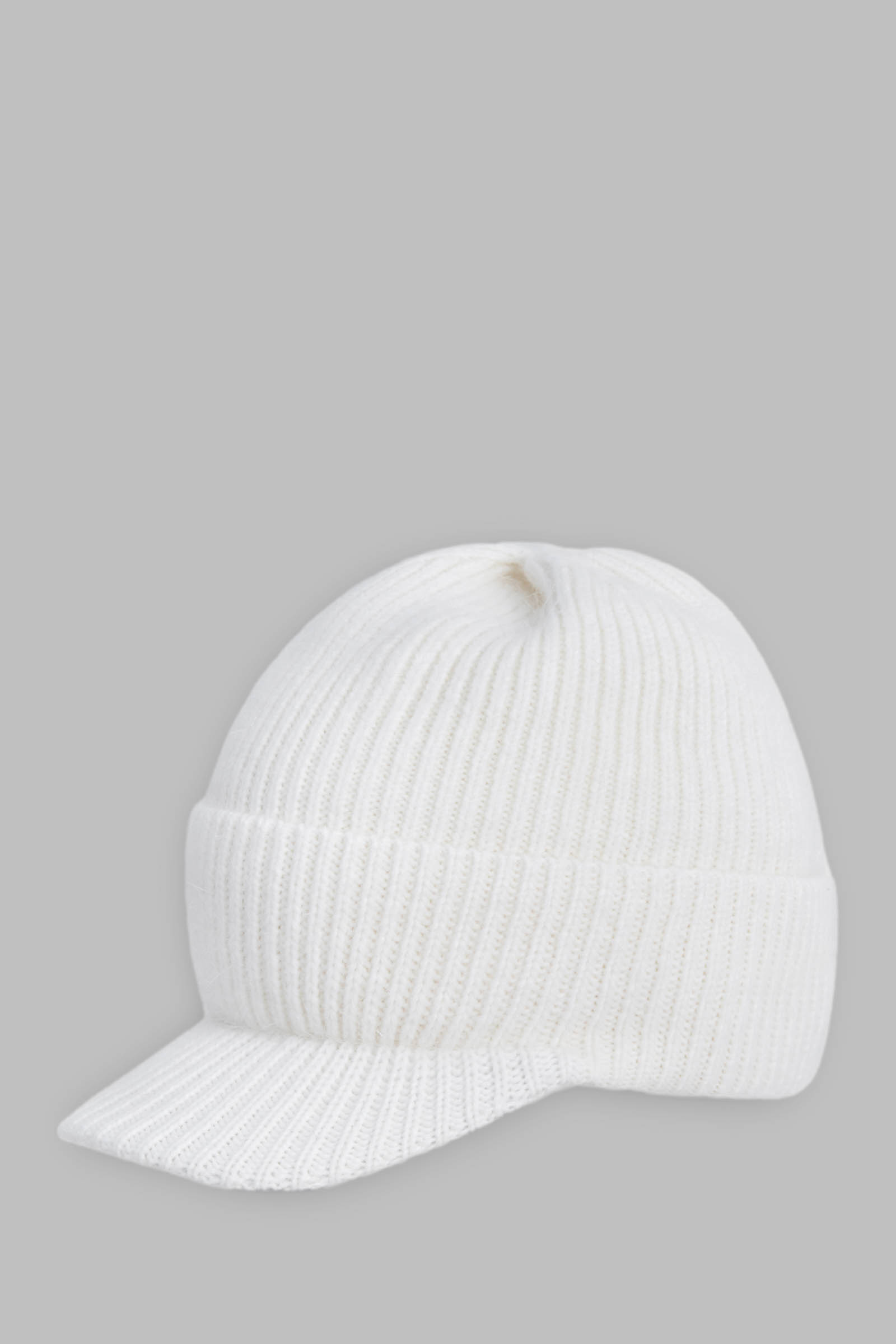 Вязаная шапка с козырьком Finn Flare, белый, арт. FAE111115